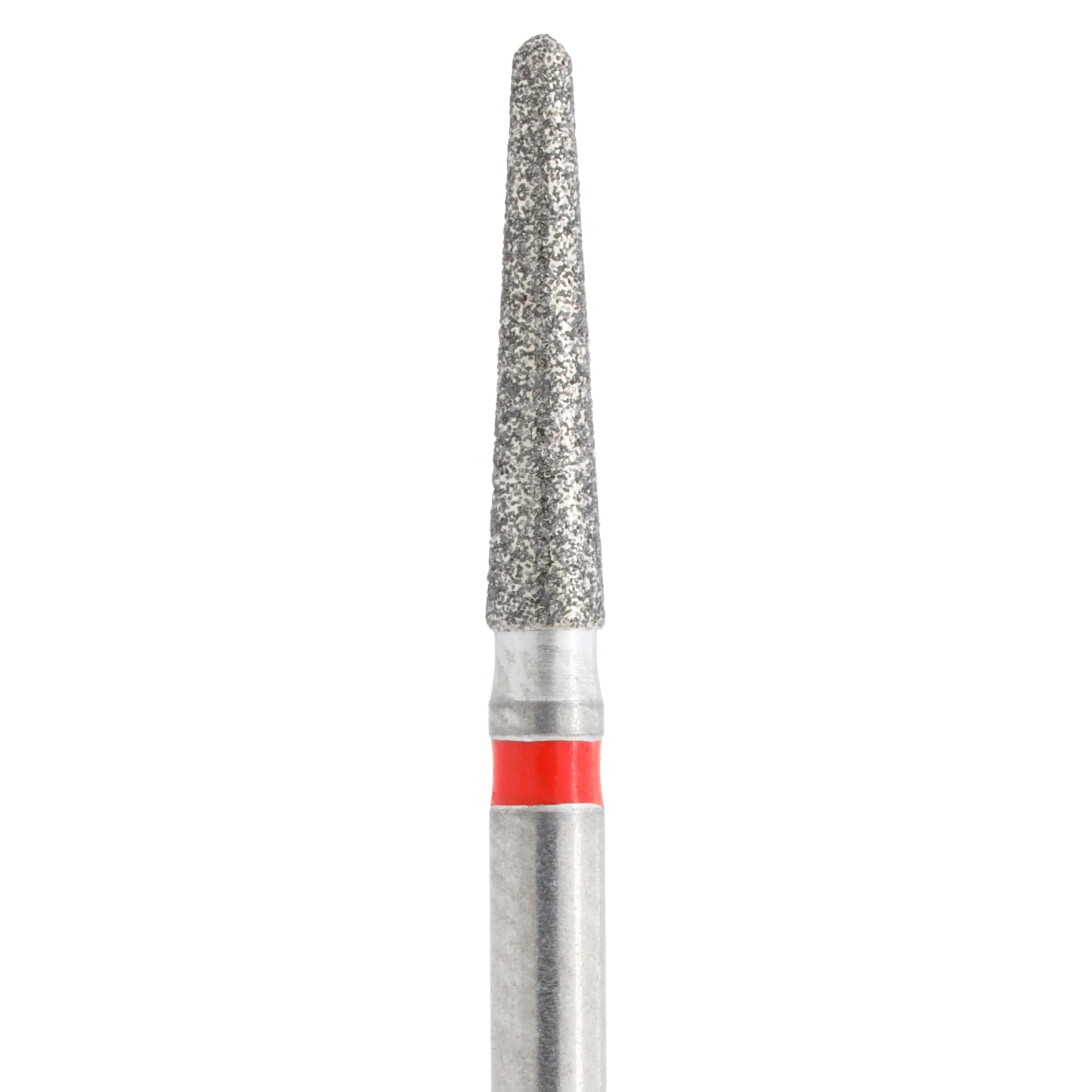 Midwest Once Sterile Single-Use Diamond Bur, Fine Grit, Taper Round End, #856-016F, 1.6mm Diameter, 8.0mm Length, Friction Grip, 25/Pk, 1856016F thumbnail 2