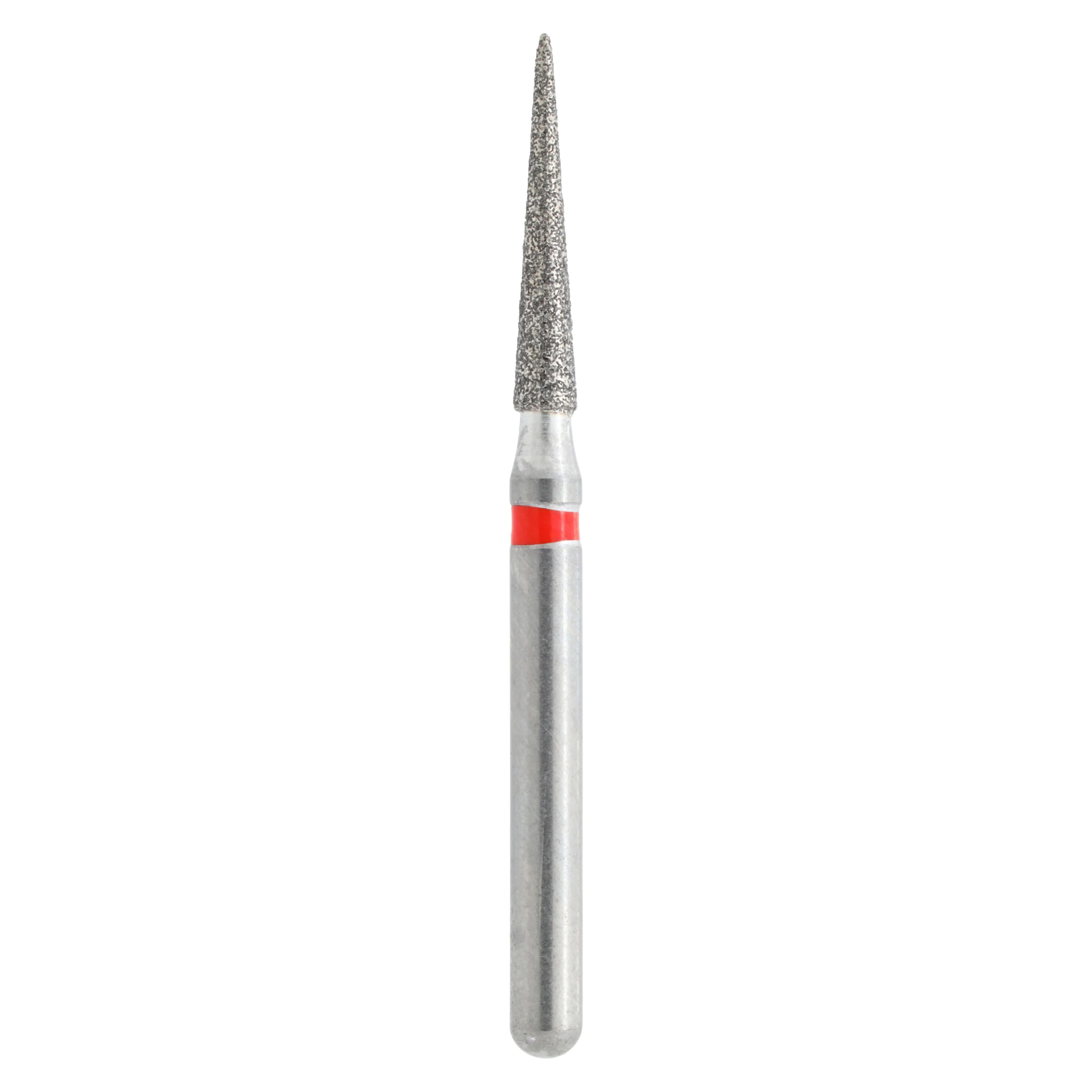 Midwest ONCE Sterile Diamond Bur 858-014F, Fine Grit, Needle Shape, Friction Grip, 1.4 mm Diameter, 8.0 mm Length, 25/Pk, 1858014F - Midwest ONCE Sterile Diamond Burs 858-014F 25/Pk - Image 1