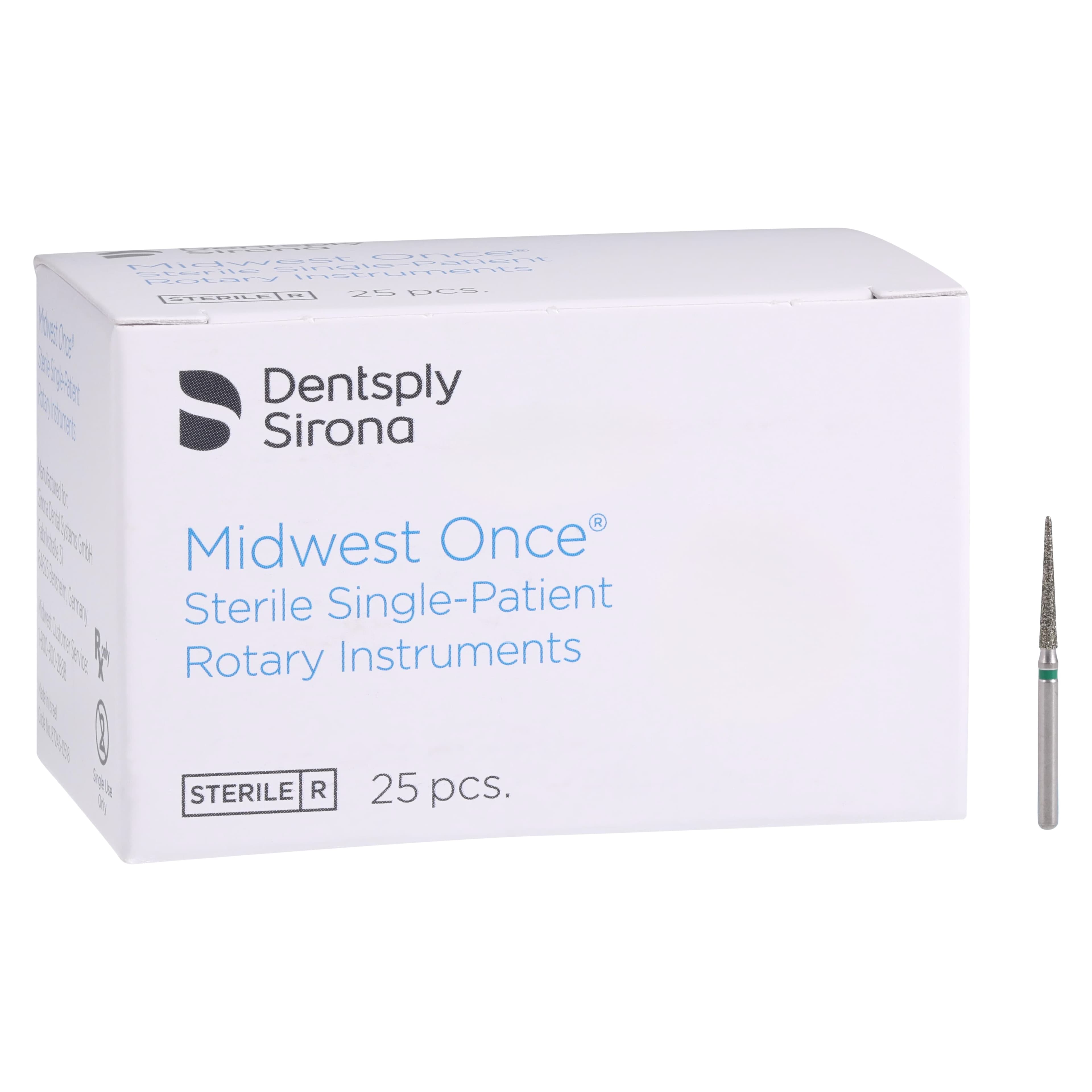 Midwest Once Single Use Diamond Bur – FG, Coarse, Needle, #859/014, 1.4 mm Diameter, 10.0 mm Length, 25/Pkg, 1859014C thumbnail 4