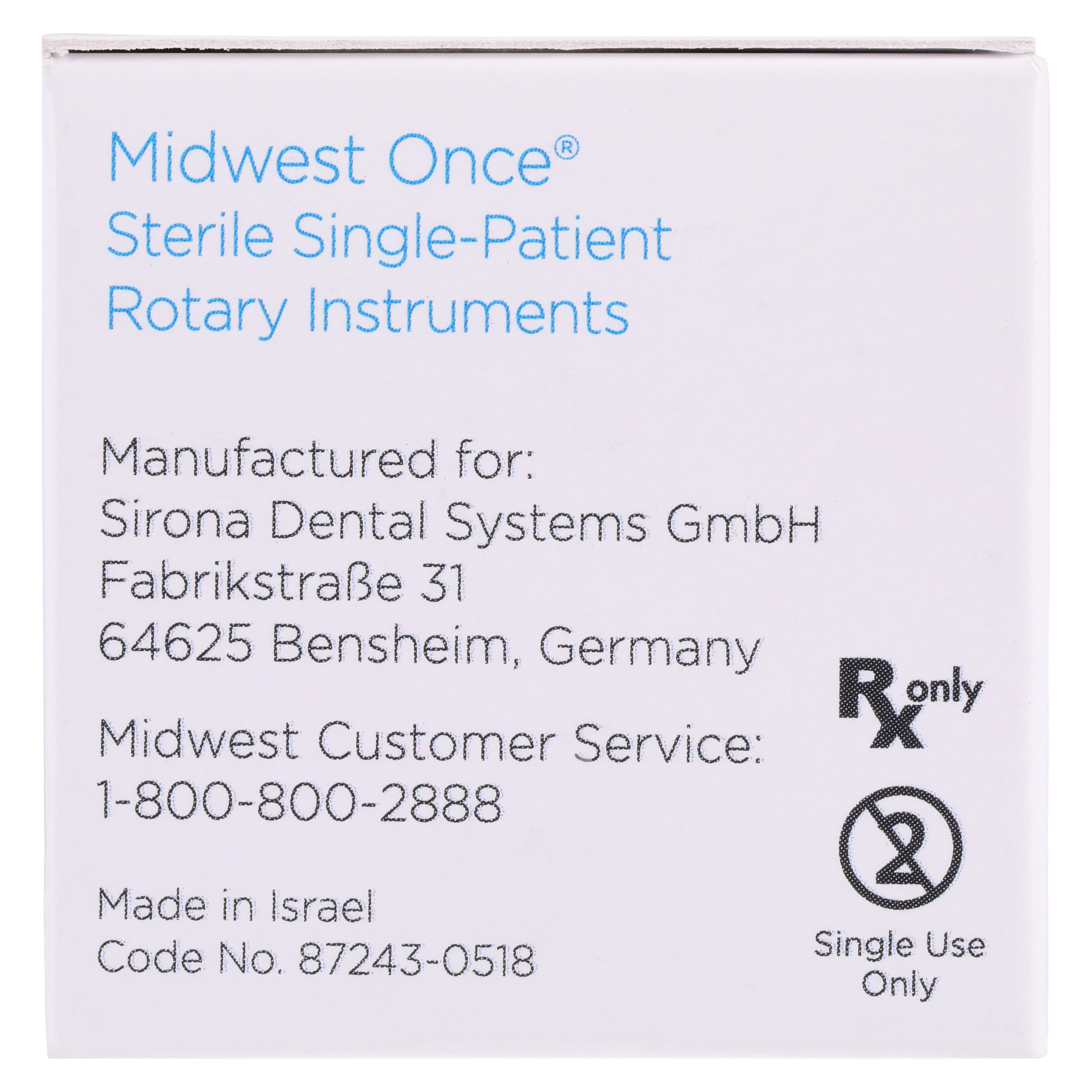 Midwest Once Single Use Diamond Bur – FG, Coarse, Needle, #859/014, 1.4 mm Diameter, 10.0 mm Length, 25/Pkg, 1859014C thumbnail 5