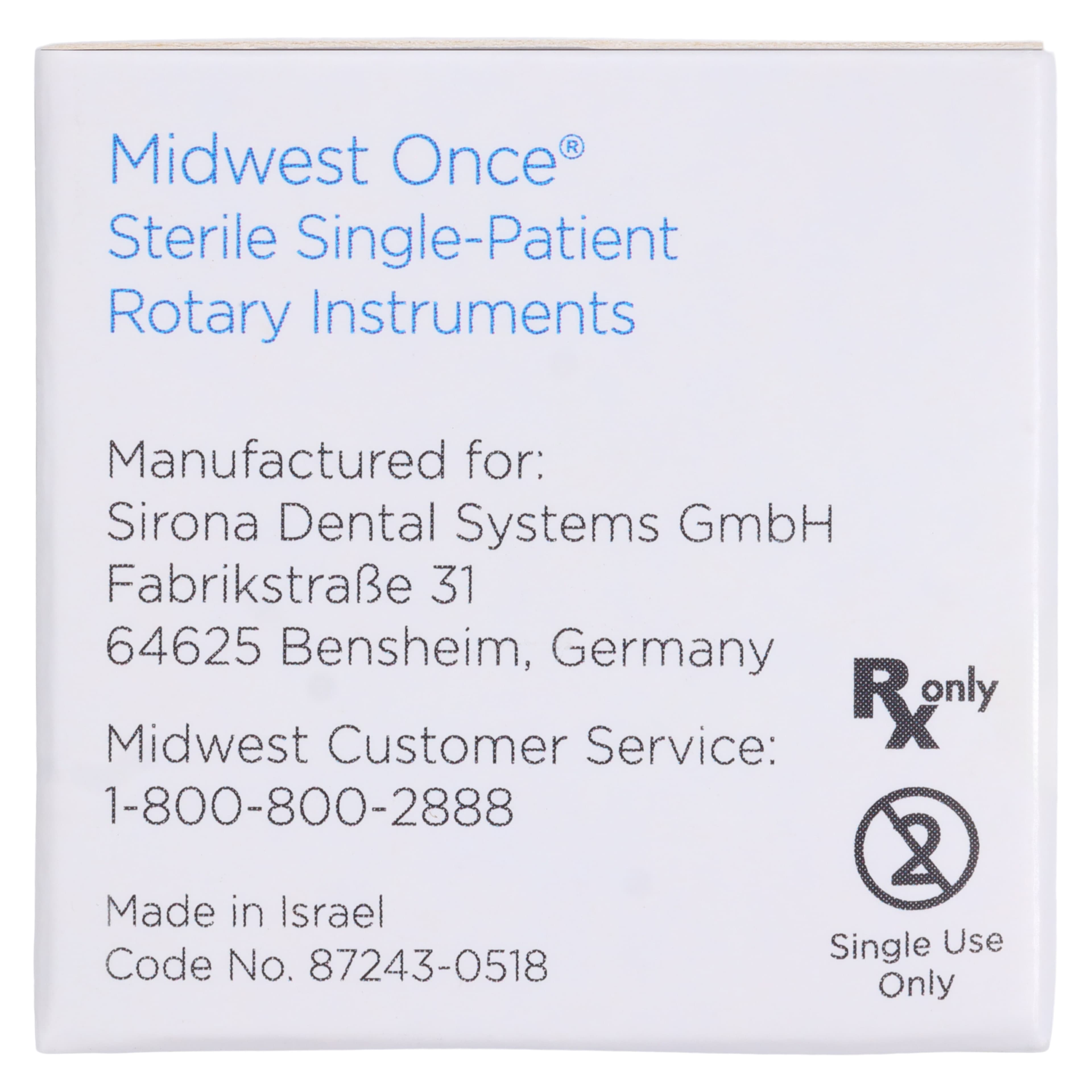 Midwest Once Sterile Single-Use Diamond Bur, FG, Fine, Flame, #862-010F, 1.0 mm Diameter, 8.0 mm Length, 25/Pkg thumbnail 5