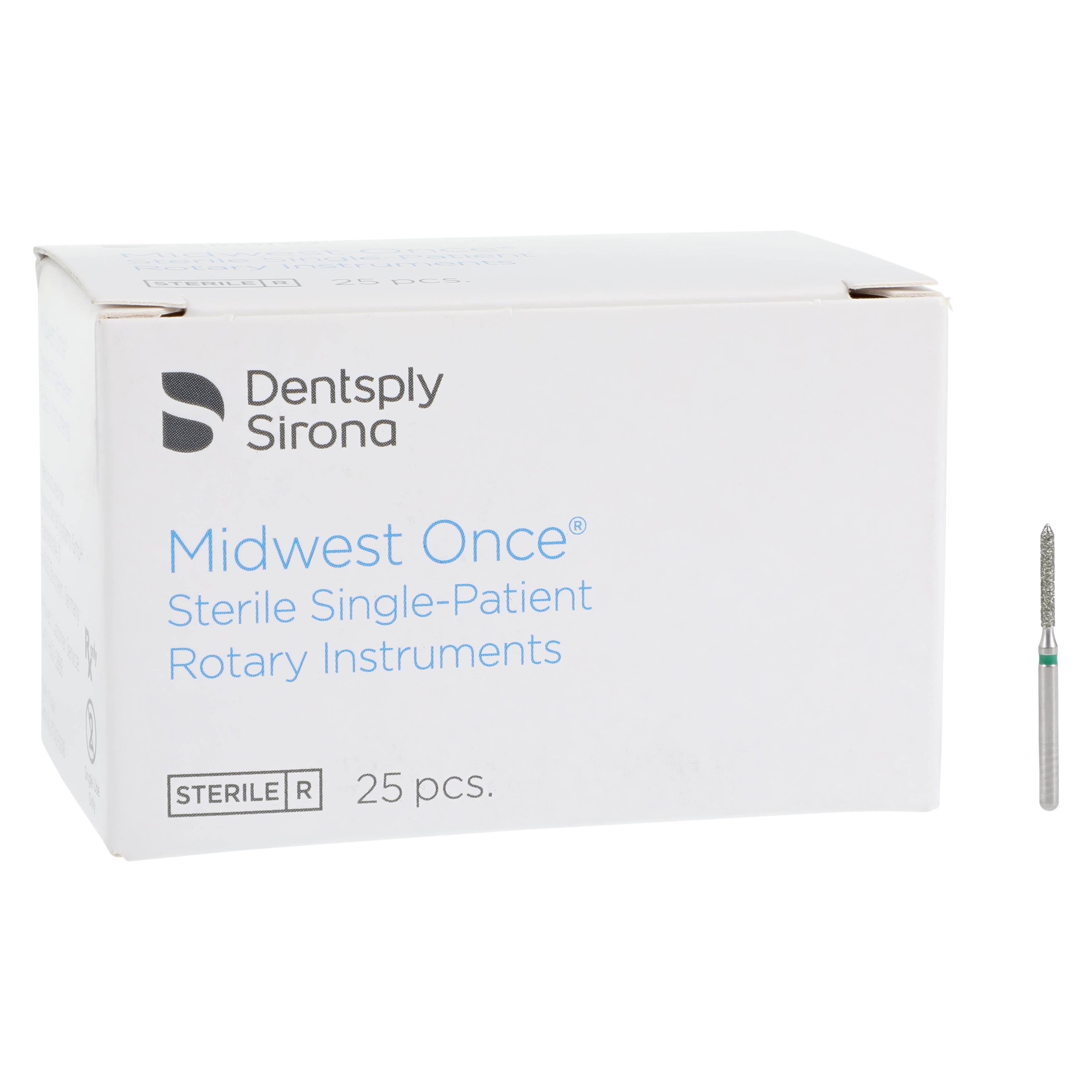 Midwest Once Single Use Diamond Bur – FG, Coarse, Cylinder Bevel End, #885, 1.2 mm Diameter, 8.0 mm Length, 25/Pkg, 1885012C thumbnail 4