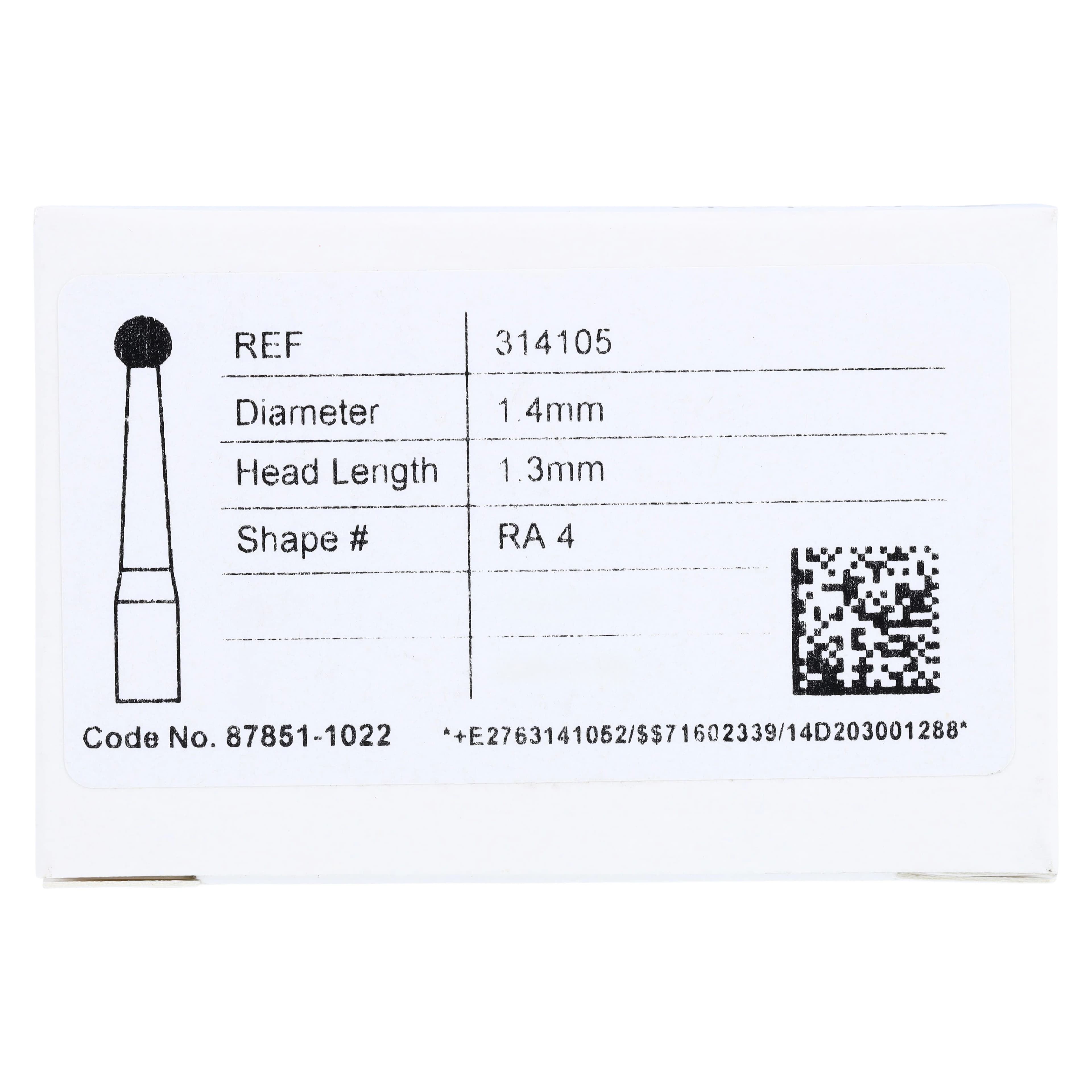 Midwest Once Sterile Operative Carbide Bur, Round #4, Right-Angle Latch, 2.35 mm, 25/Pk, 314105 thumbnail 6