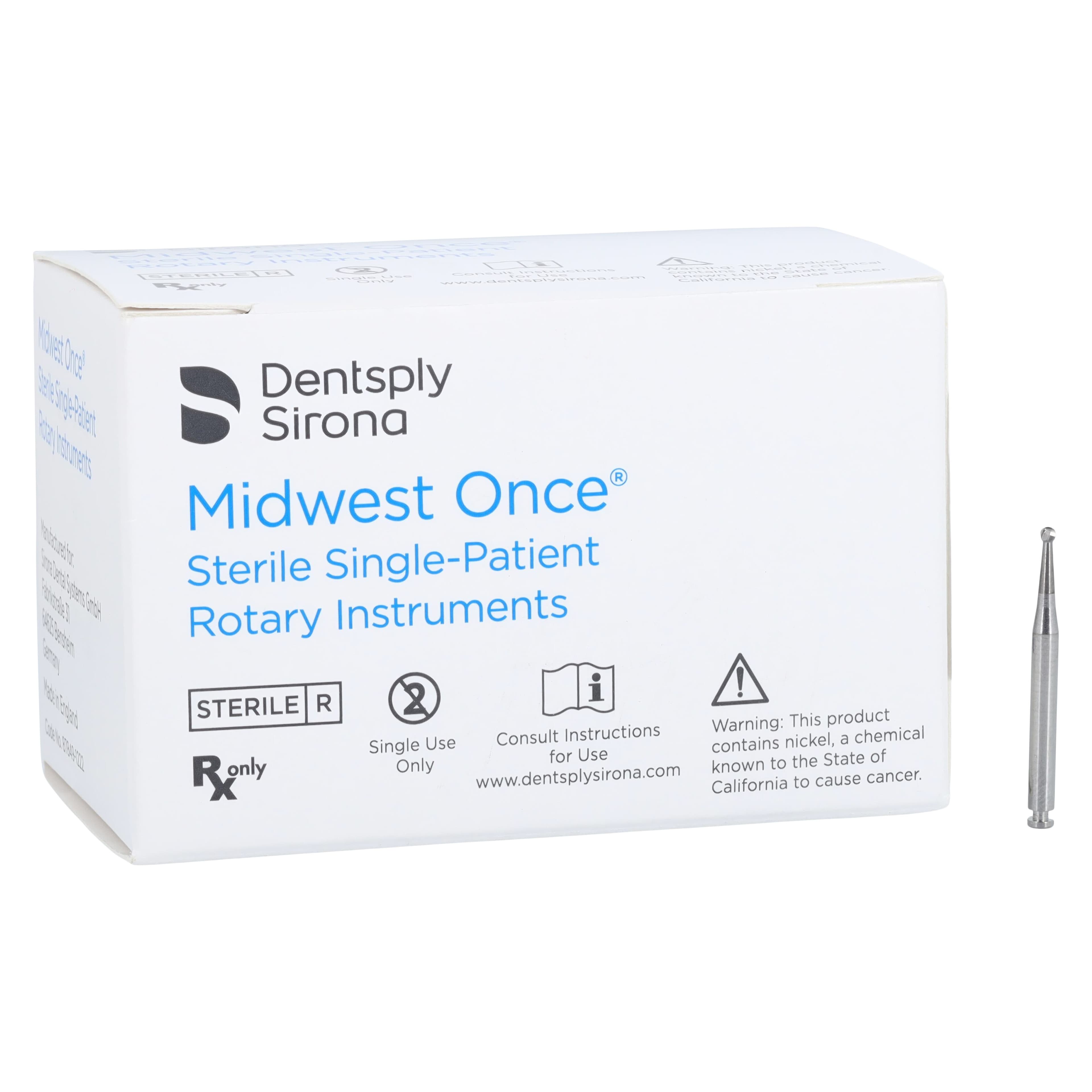 Midwest Once Sterile Surgical Carbide Bur, Round #4, 1.4 mm Diameter, Right-Angle (RA) Oral Surgery Length, 10/Pkg, 314905 thumbnail 4