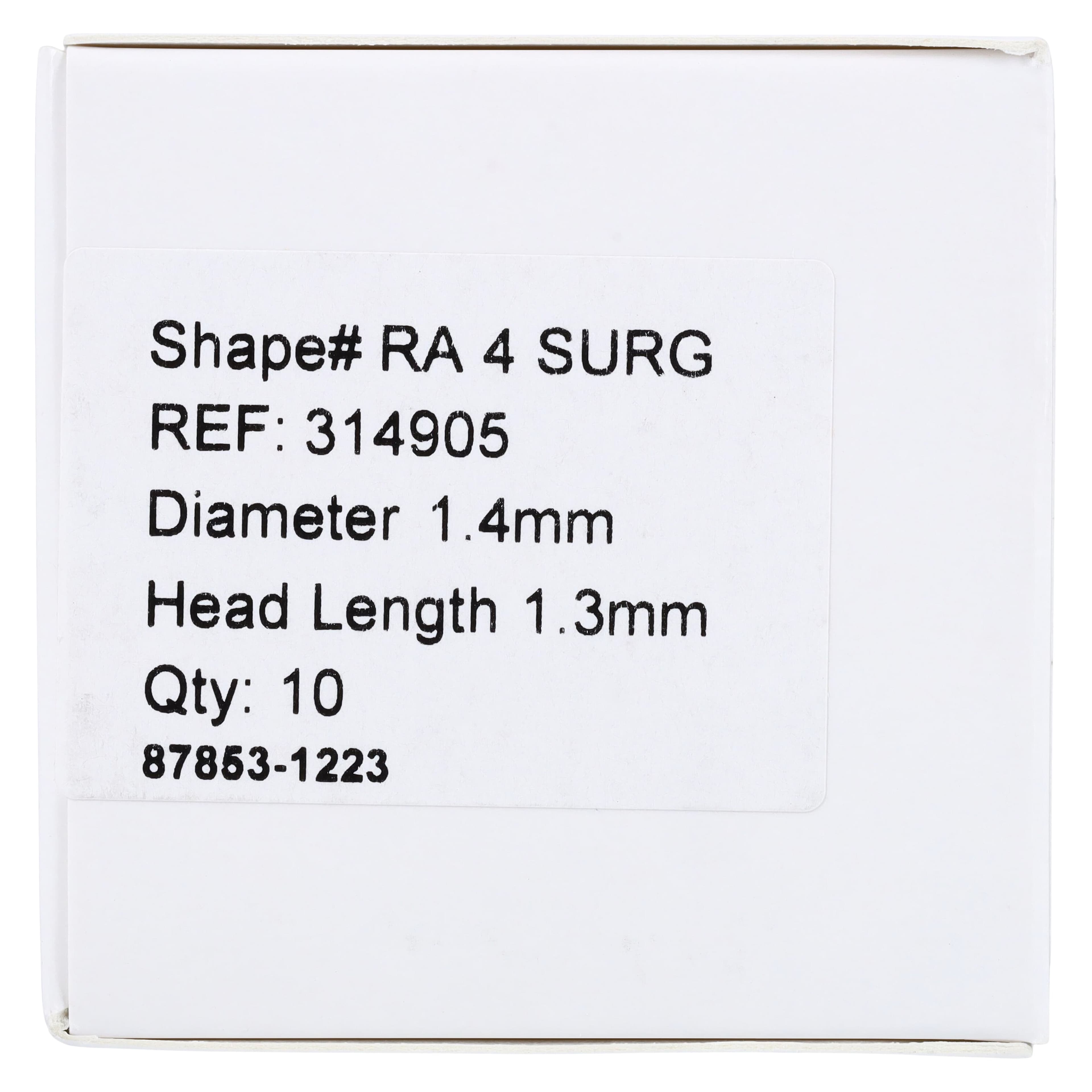 Midwest Once Sterile Surgical Carbide Bur, Round #4, 1.4 mm Diameter, Right-Angle (RA) Oral Surgery Length, 10/Pkg, 314905 thumbnail 6
