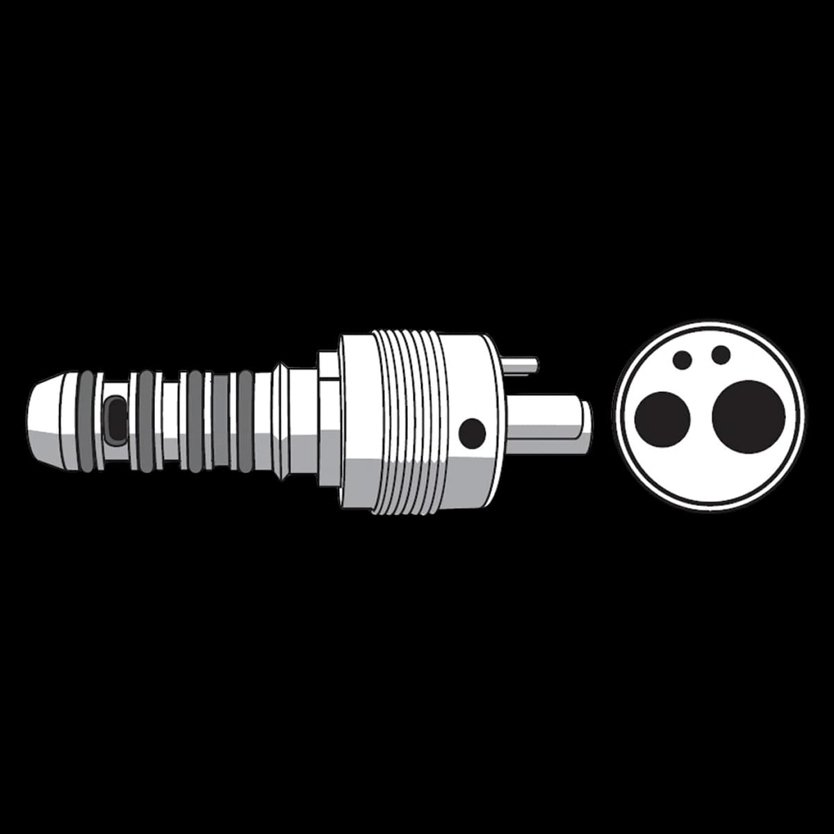 Midwest 4-Hole NFO S-Type Coupler for Sirona 770344 - Midwest® 4-Hole NFO S-Type Coupler - Midwest® 4-Hole NFO S-Type Coupler - Image 1