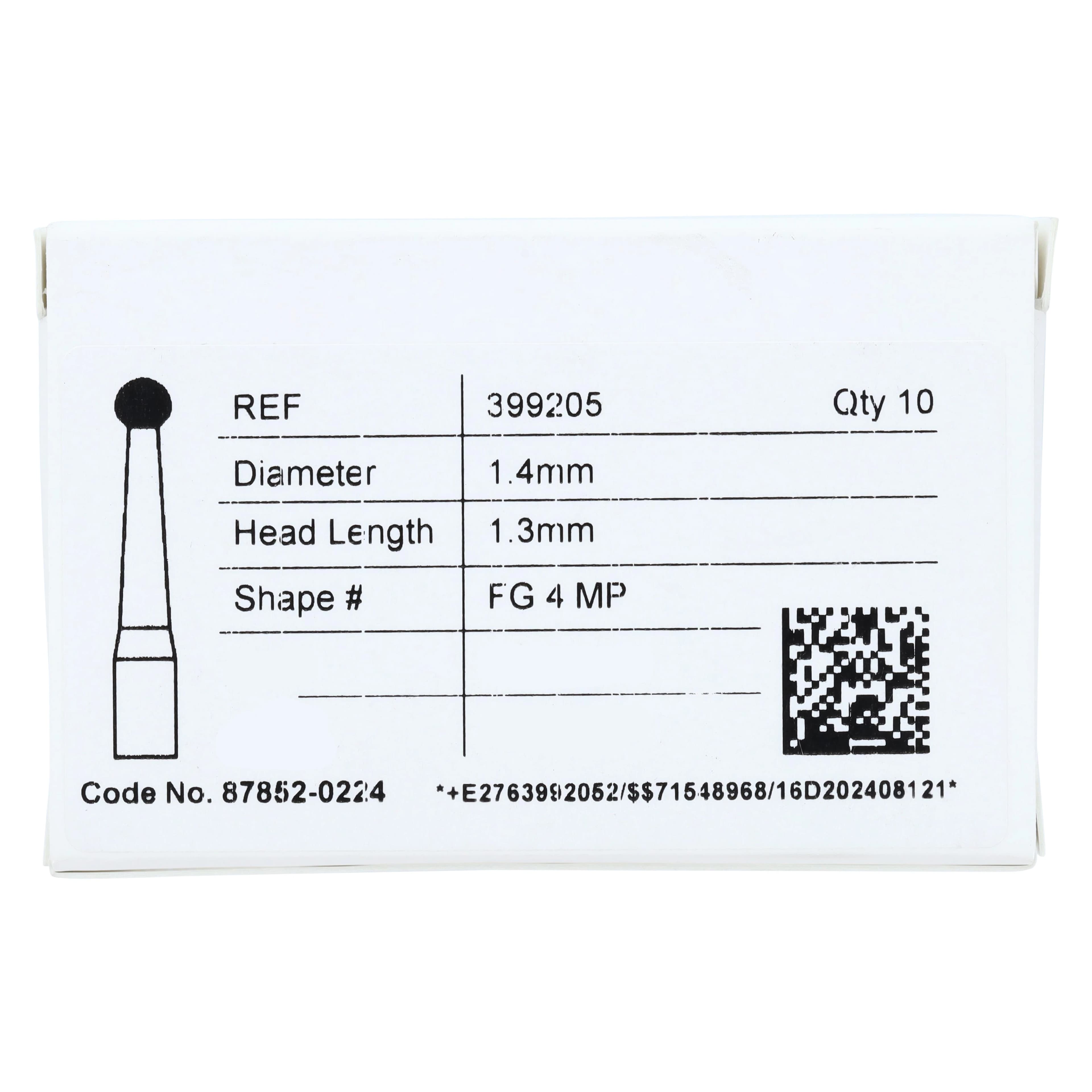 Midwest Multi-Prep Carbide Bur, Round FG #4, 1.4 mm Diameter, 10/Pack, 399205 thumbnail 6