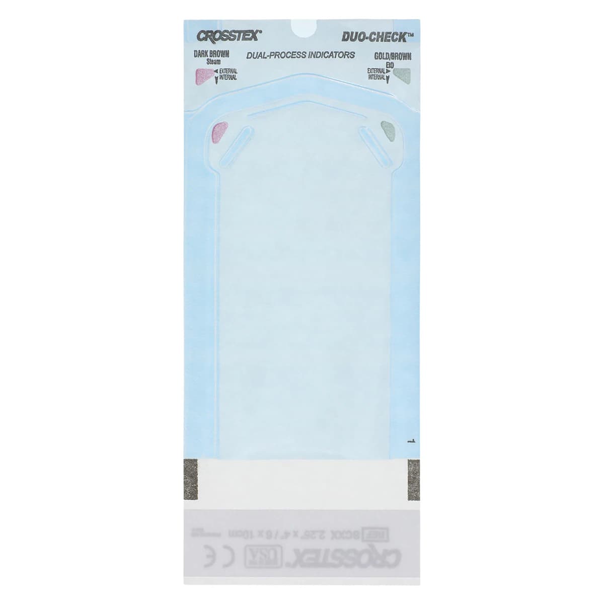 Crosstex Duo-Check Self-Seal Sterilization Pouches, 2.25" x 4", Blue Tint, 200/Box, SCXX thumbnail 2