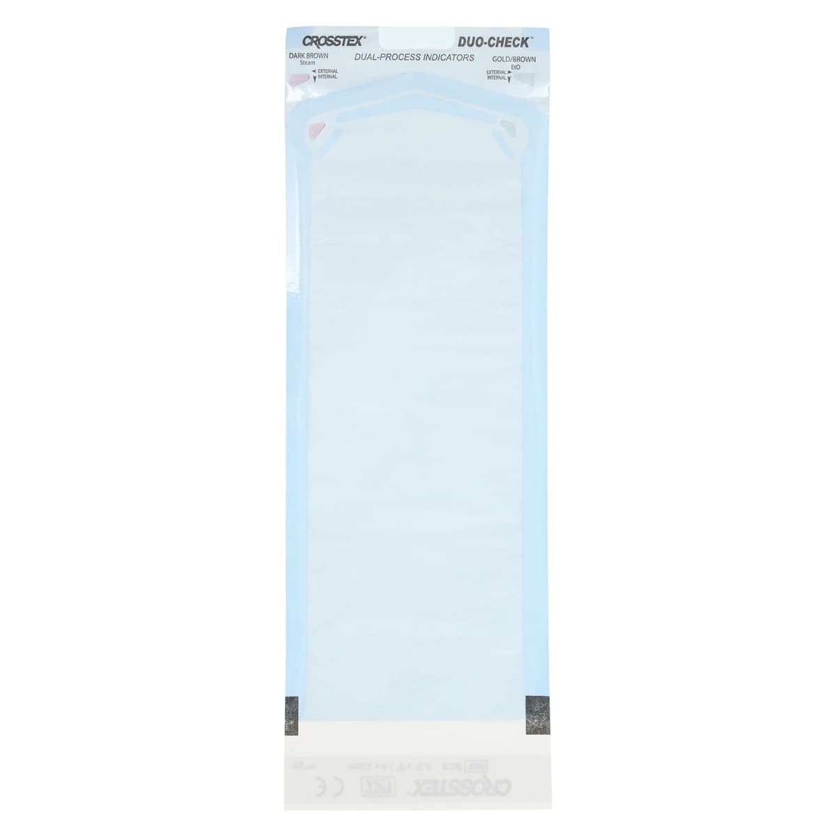 Crosstex Duo-Check Self-Seal Sterilization Pouches, 3-1/2" x 9", Blue Tint, 200/Box thumbnail 2
