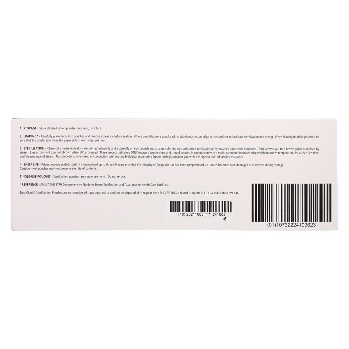 Crosstex Duo-Check Self-Seal Sterilization Pouches, 3-1/2" x 9", Blue Tint, 200/Box thumbnail 4