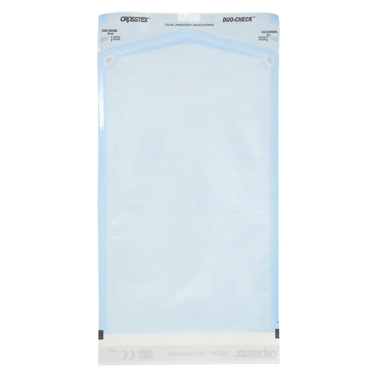 Crosstex Duo-Check Self-Seal Sterilization Pouches, 7.5" x 13", Blue Tint, 200/Box, SCL thumbnail 2