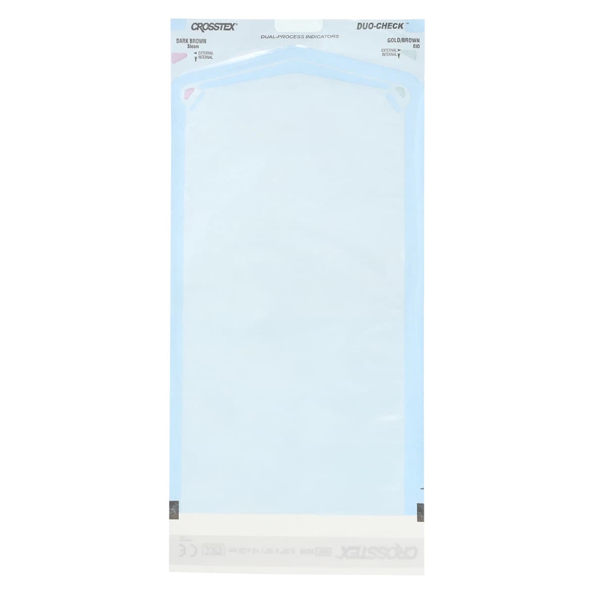 Crosstex Duo-Check Self-Seal Sterilization Pouches, 5.25" x 10", Blue Tint, 200/Box, SCM thumbnail 2