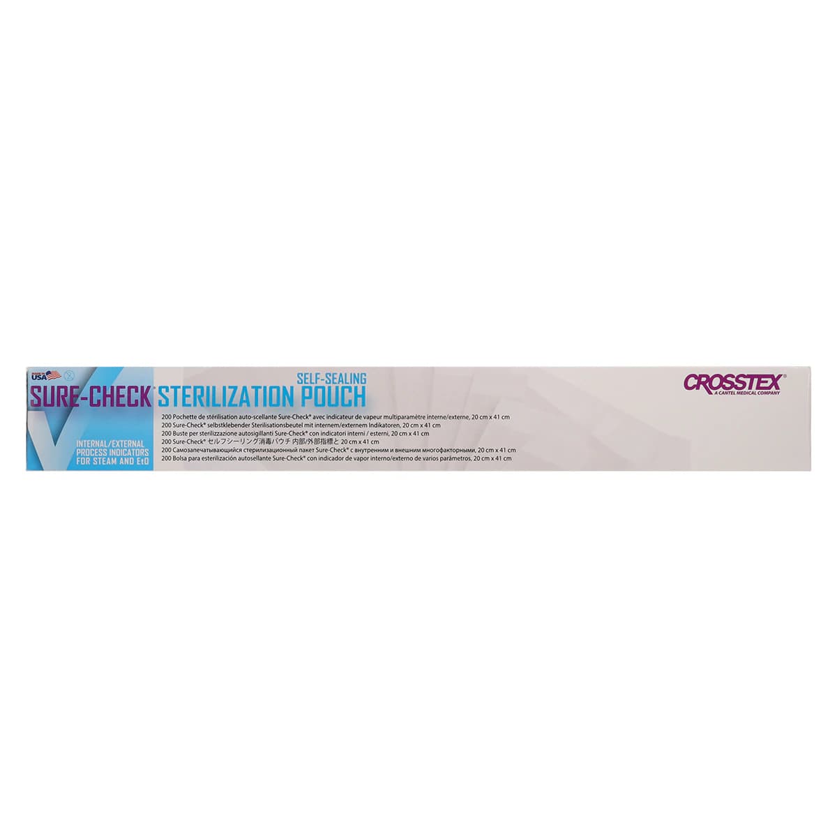 Crosstex Sure-Check Self-Seal Sterilization Pouches, 8" x 16", 200/Box, SCL8162 thumbnail 4