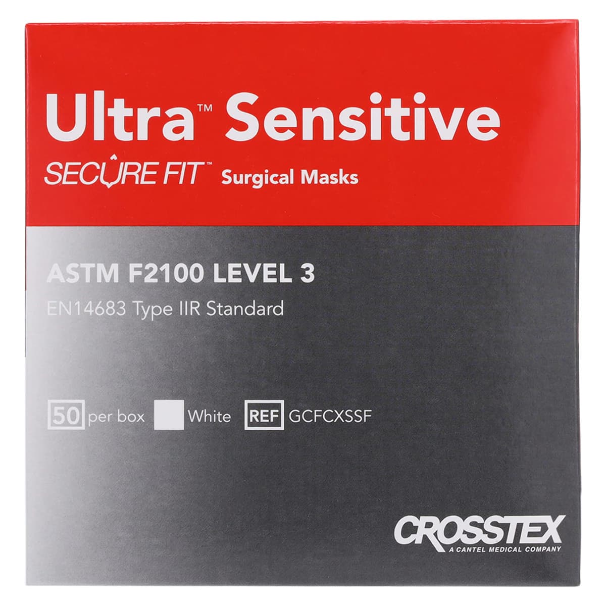 Crosstex Ultra Sensitive Earloop Mask with Secure Fit Technology, ASTM Level 3, White, 50/Box, GCFCXSSF thumbnail 8