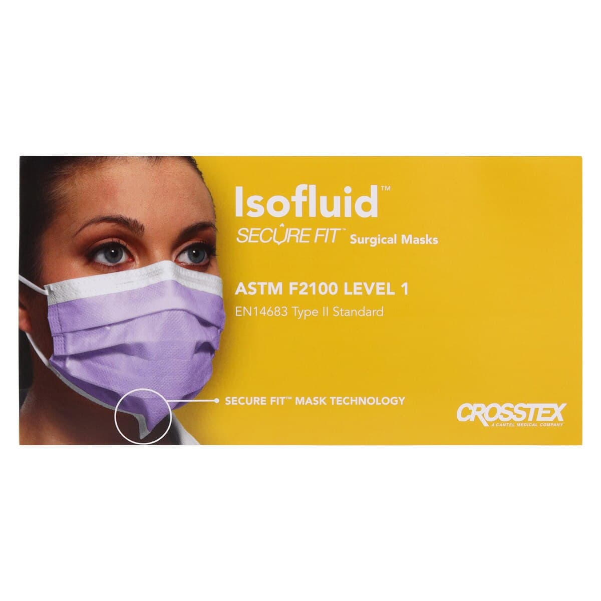 Isofluid SecureFit Earloop Surgical Face Mask, ASTM Level 1, Lavender, 50/Box, GCILVSF thumbnail 9