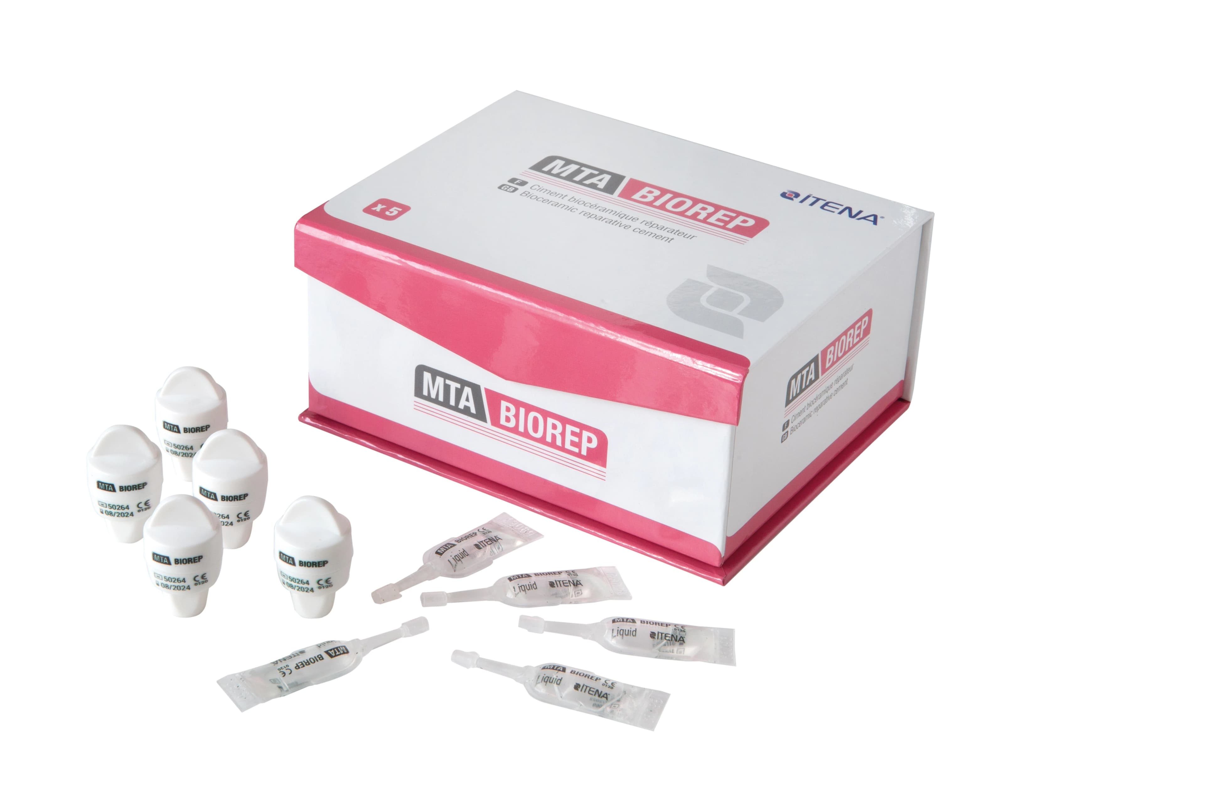 Itena MTA BIOREP BioCeramic Repair Cement, 5 Powder Capsules + 5 Mixing Liquids, MTA-BRP5.5 - MTA BIOREP BioCeramic Repair Cement 5/Caps - Image 1