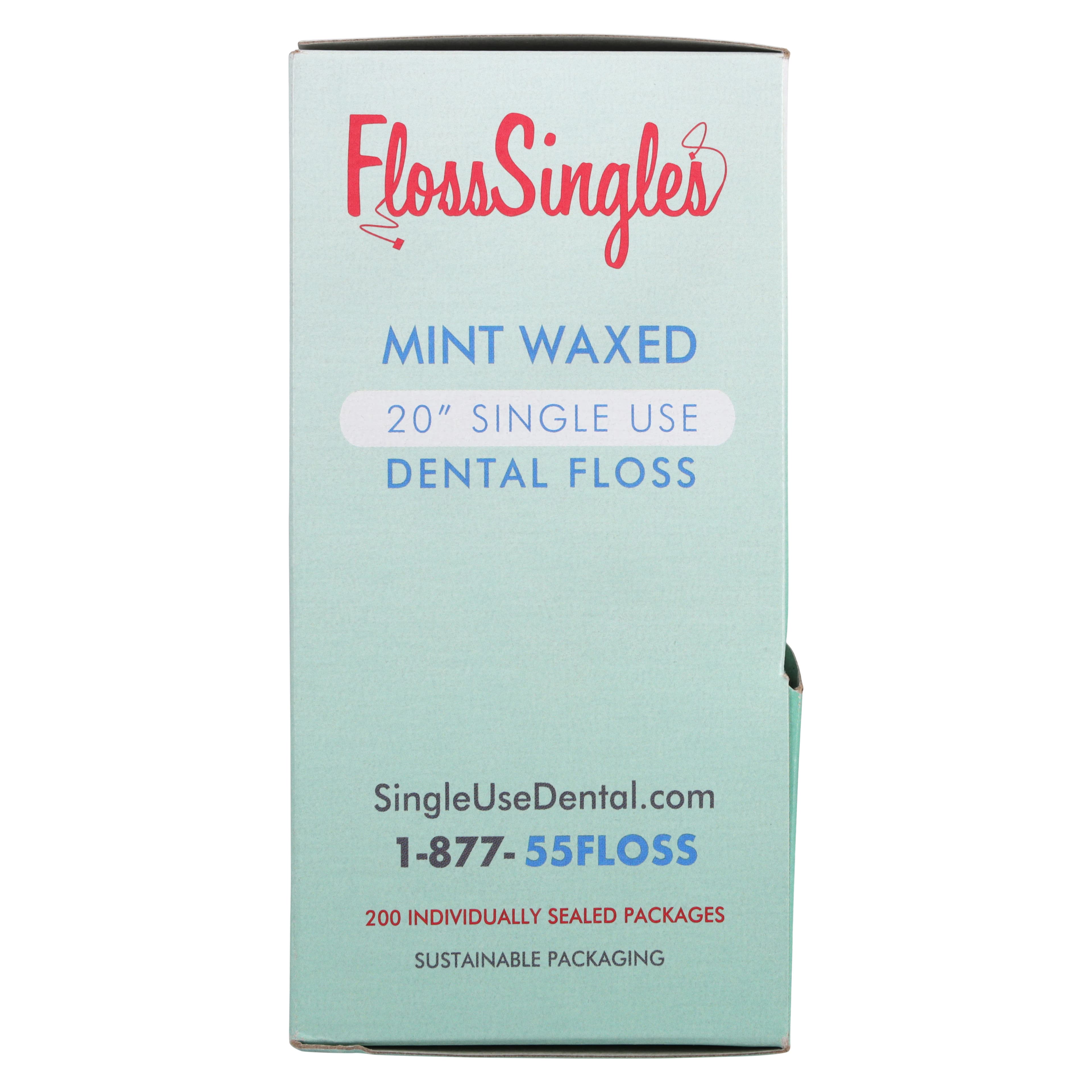 Floss Singles Mint Waxed Dental Floss, Individually Packaged 20" Strands, 200/Box, D200F thumbnail 6