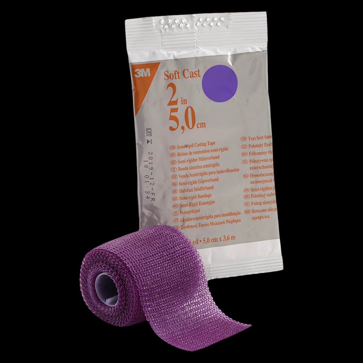 3M Scotchcast Soft Cast Casting Tape, Fiberglass, Purple, 2" x 4 yds, 10/Case, 82102U - 3M SCOTCHCAST SOFT CAST CASTING TAPE, 82102U - Image 1