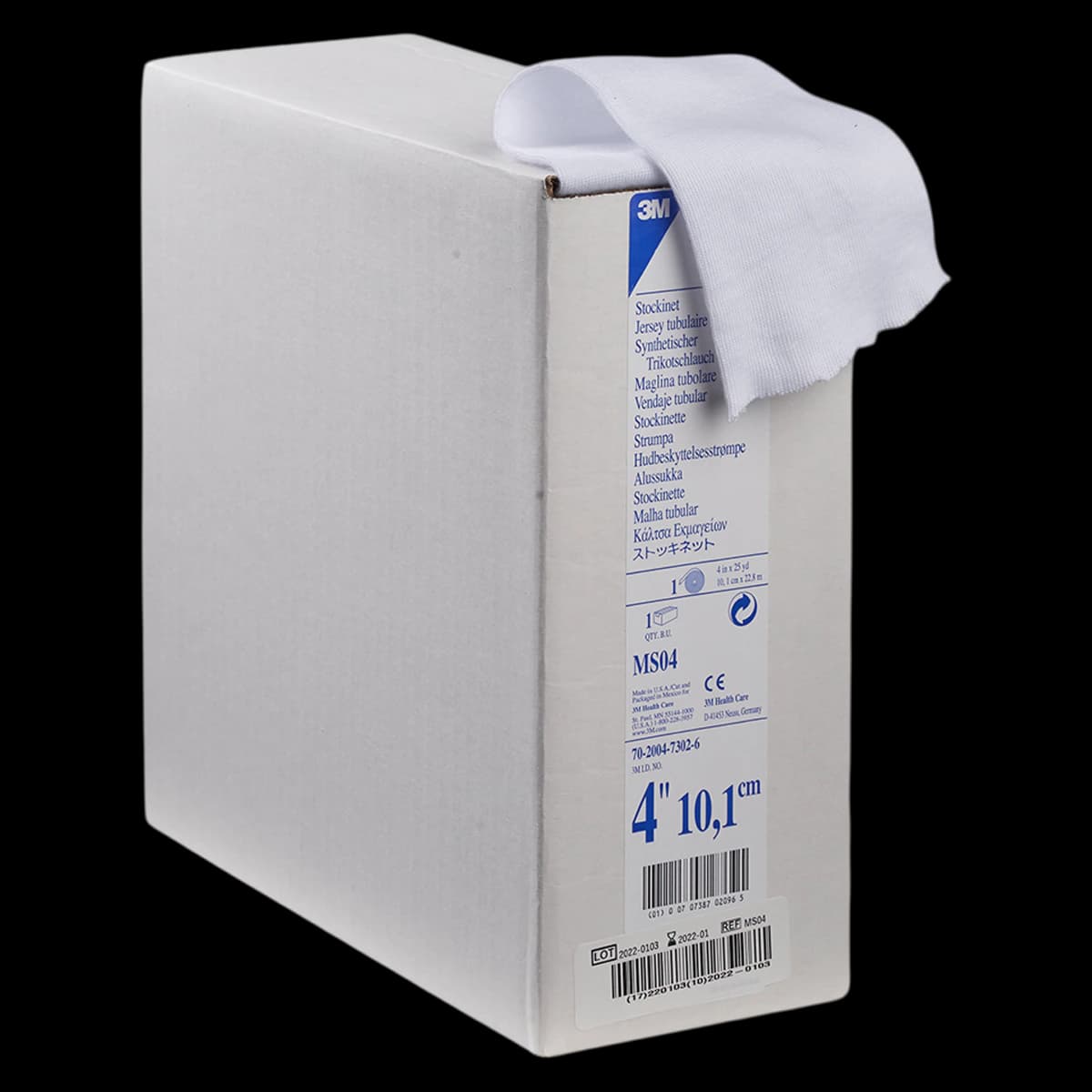 3M Synthetic Cast Stockinet MS04, 4" x 25 yd, White - 3M SYNTHETIC CAST STOCKINET MS04 - Image 1