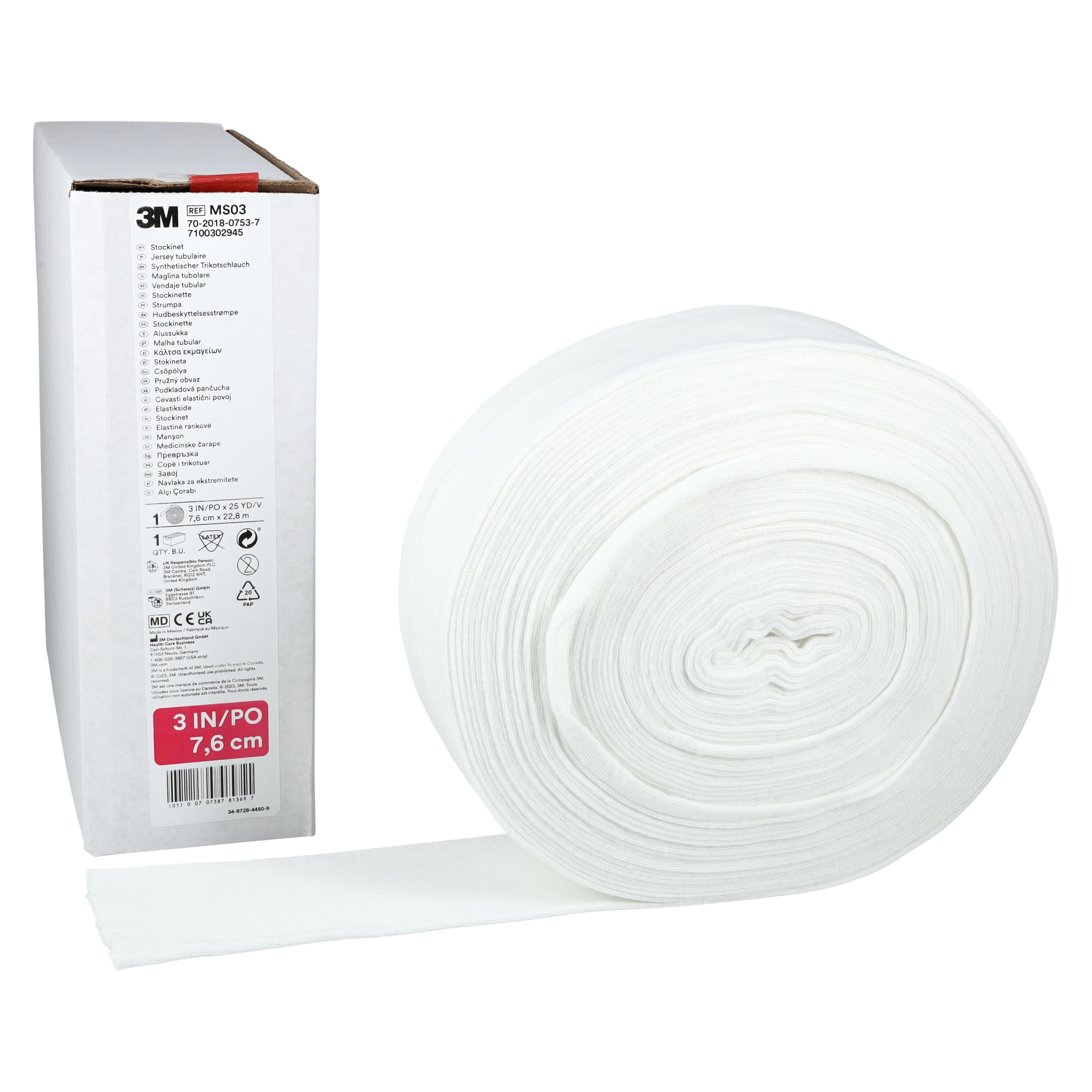 3M Synthetic Cast Stockinet MS03, 3" x 25 yd, White thumbnail 2