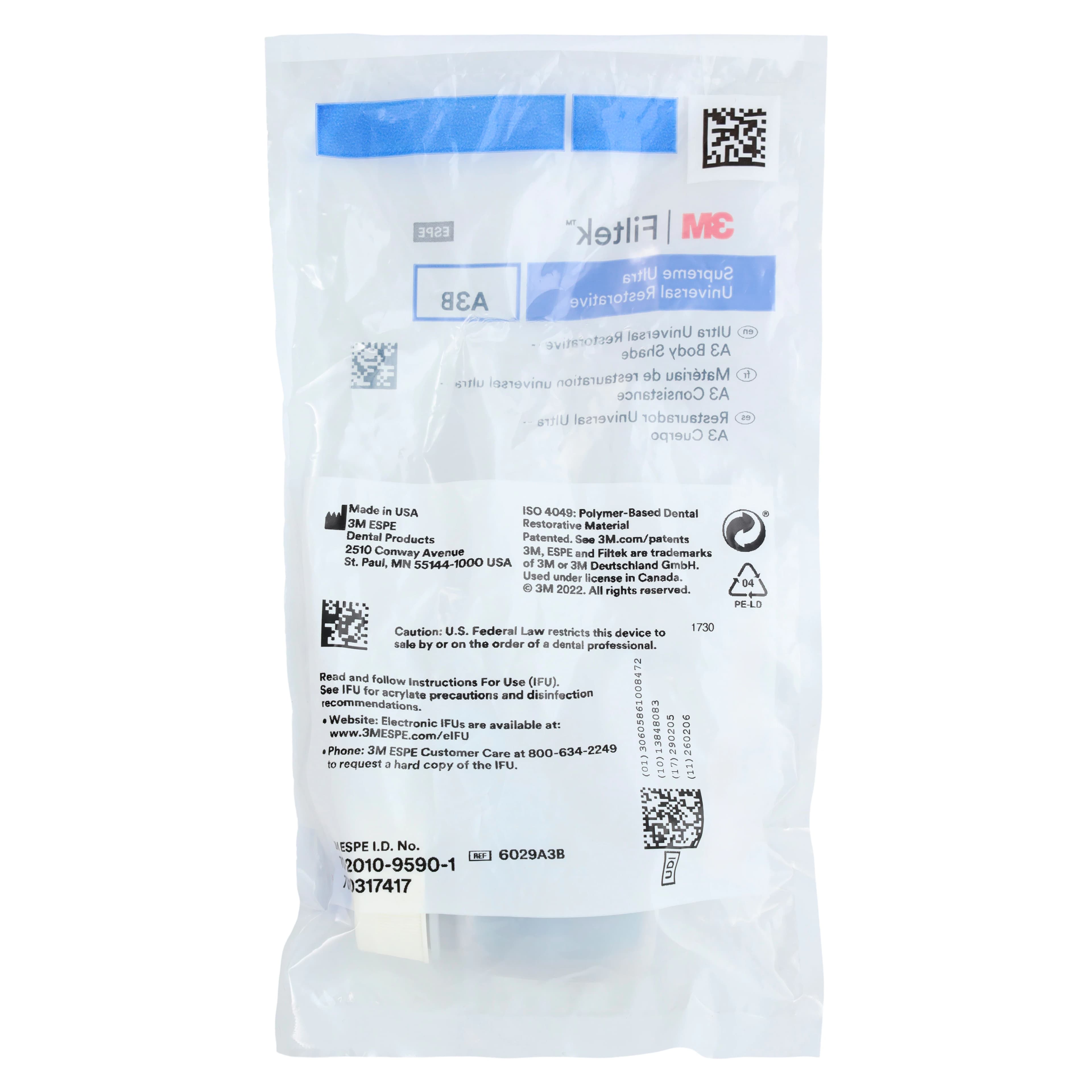 3M Filtek Supreme Ultra Universal Restorative Capsule Refill, A3 Body Shade, 0.2 g, 20/Pk, 6029A3B thumbnail 4