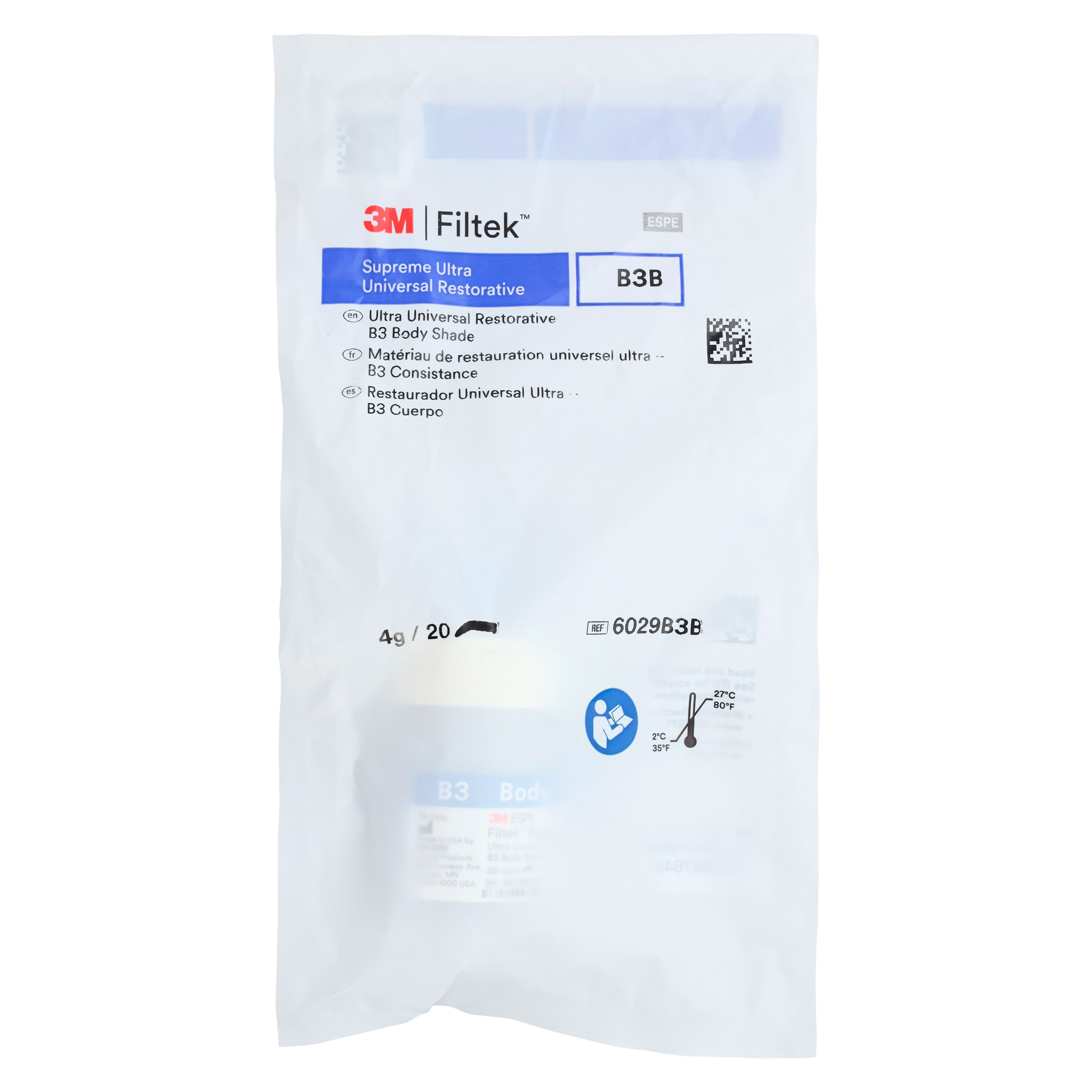 3M Filtek Supreme Ultra Universal Restorative, Capsule Refill, 0.2 g, Body Shade B3, 20/Pk, 6029B3B thumbnail 6