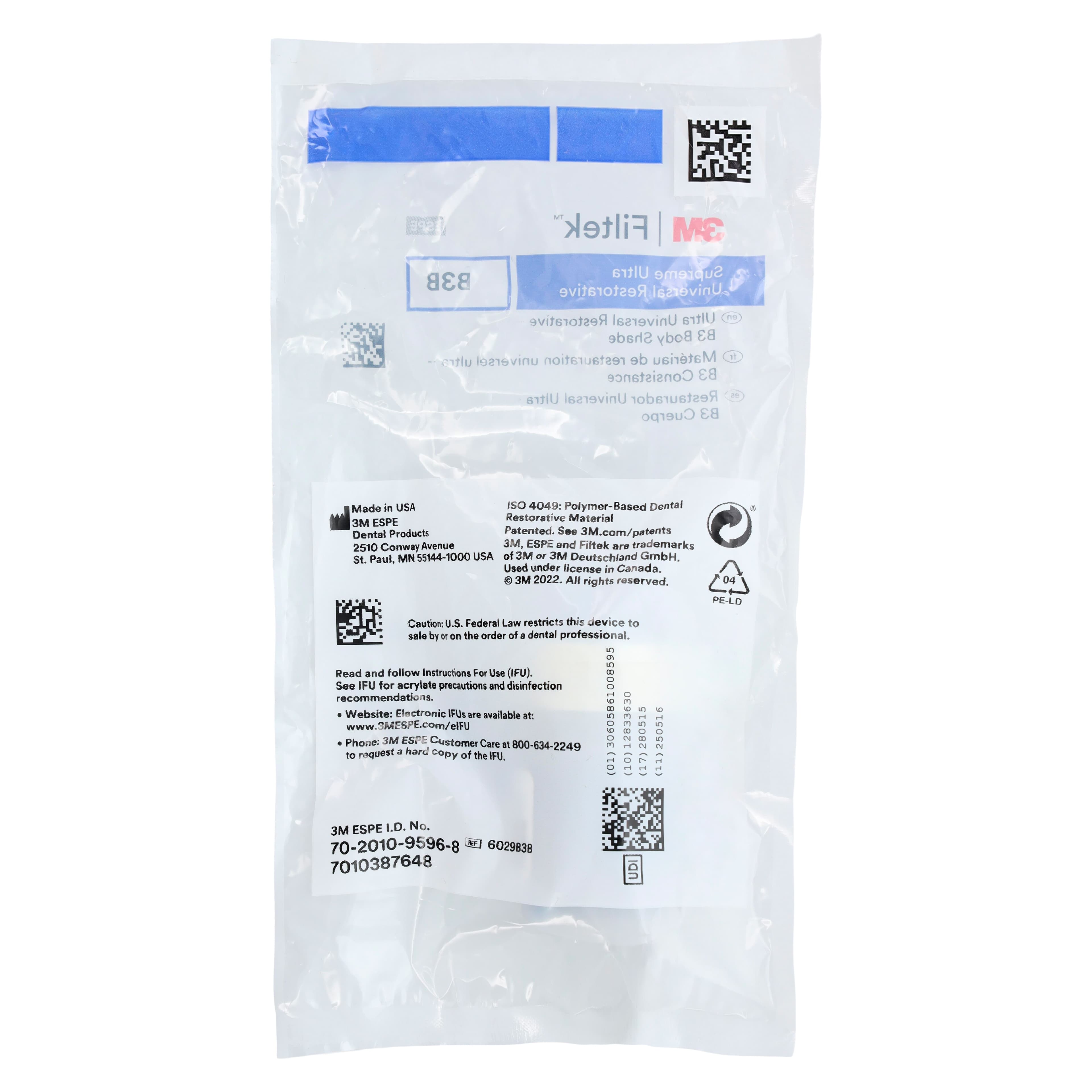 3M Filtek Supreme Ultra Universal Restorative, Capsule Refill, 0.2 g, Body Shade B3, 20/Pk, 6029B3B thumbnail 5