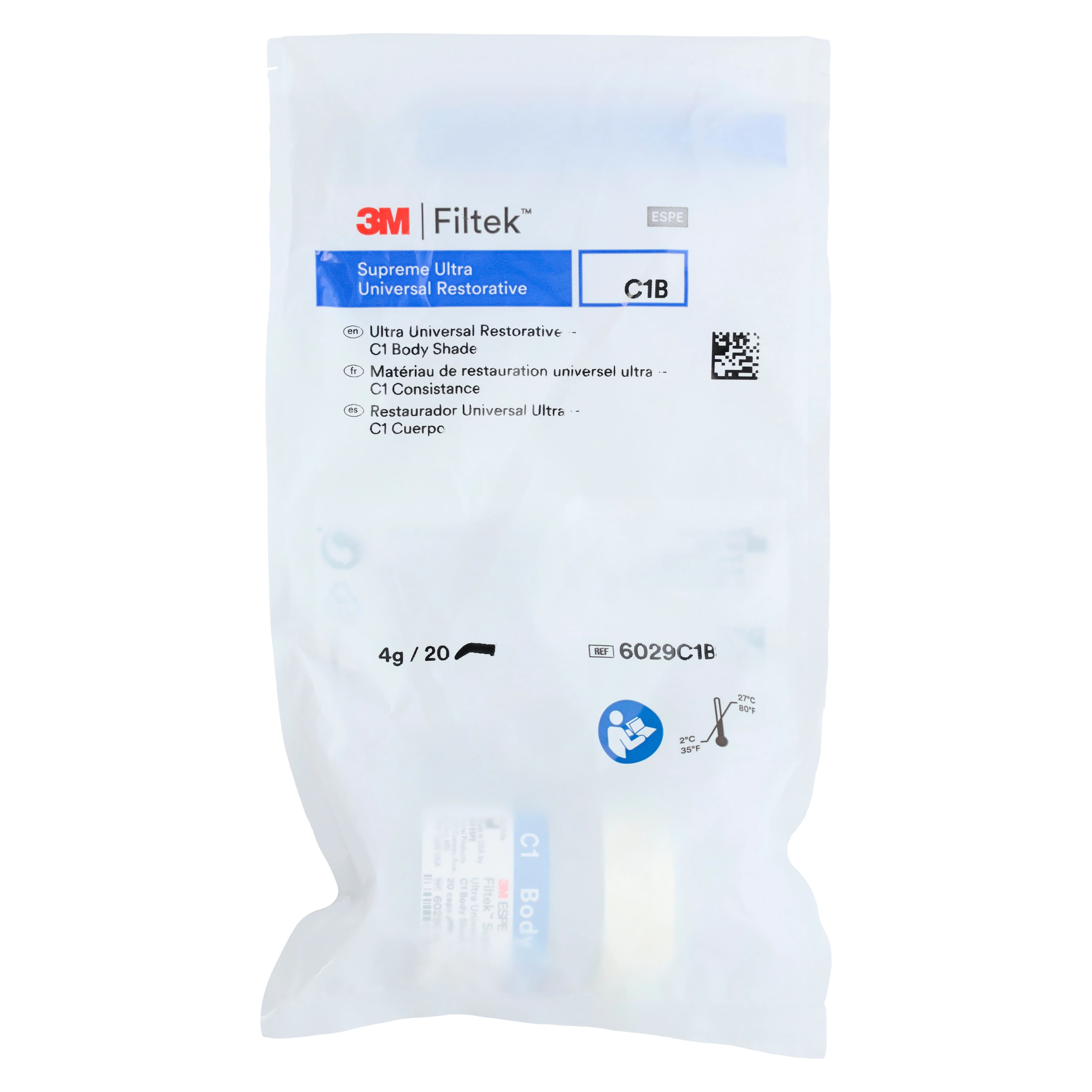 3M Filtek Supreme Ultra Universal Restorative Capsules, C1 Body Shade, 0.2 g, 20/Pk, 6029C1B thumbnail 4
