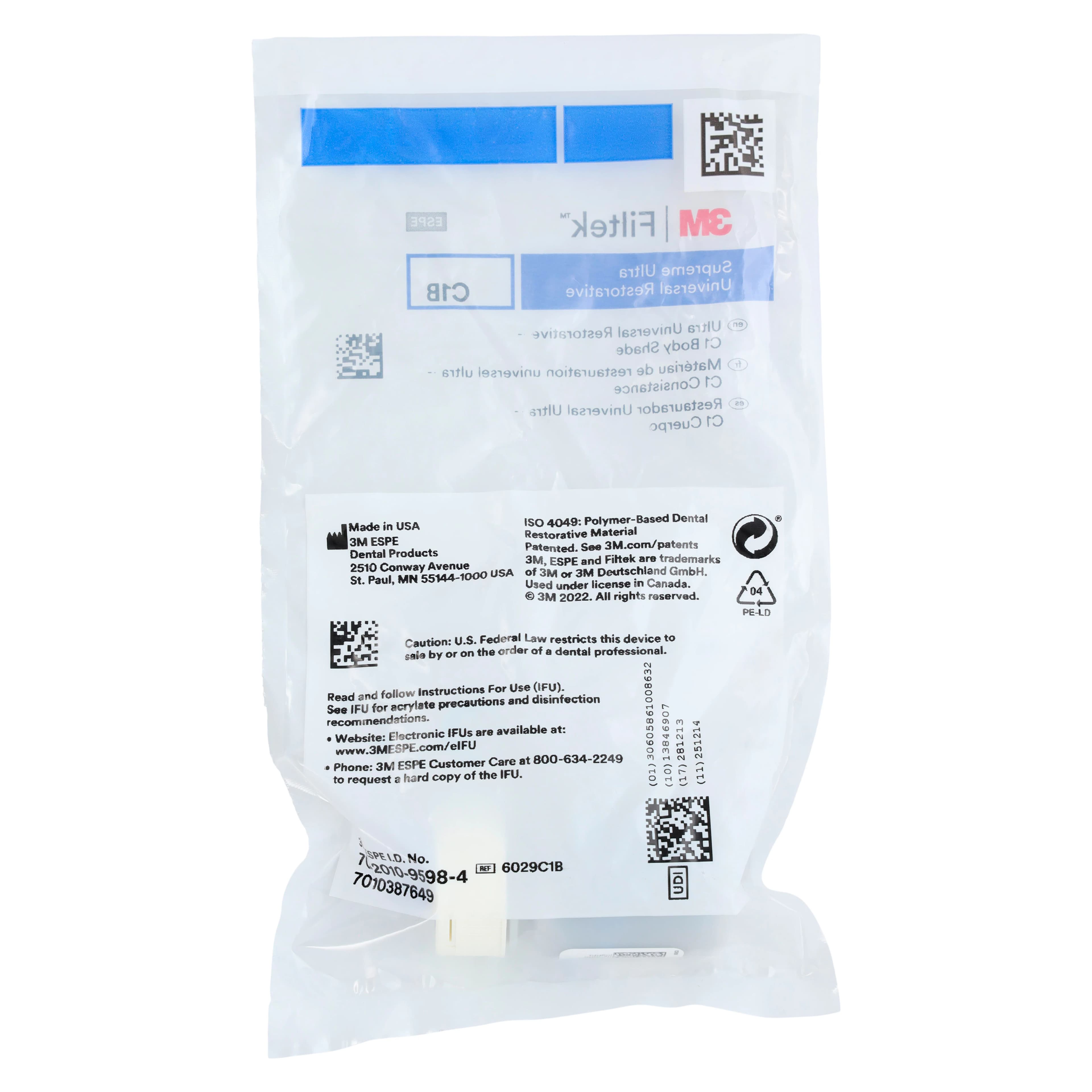 3M Filtek Supreme Ultra Universal Restorative Capsules, C1 Body Shade, 0.2 g, 20/Pk, 6029C1B thumbnail 5