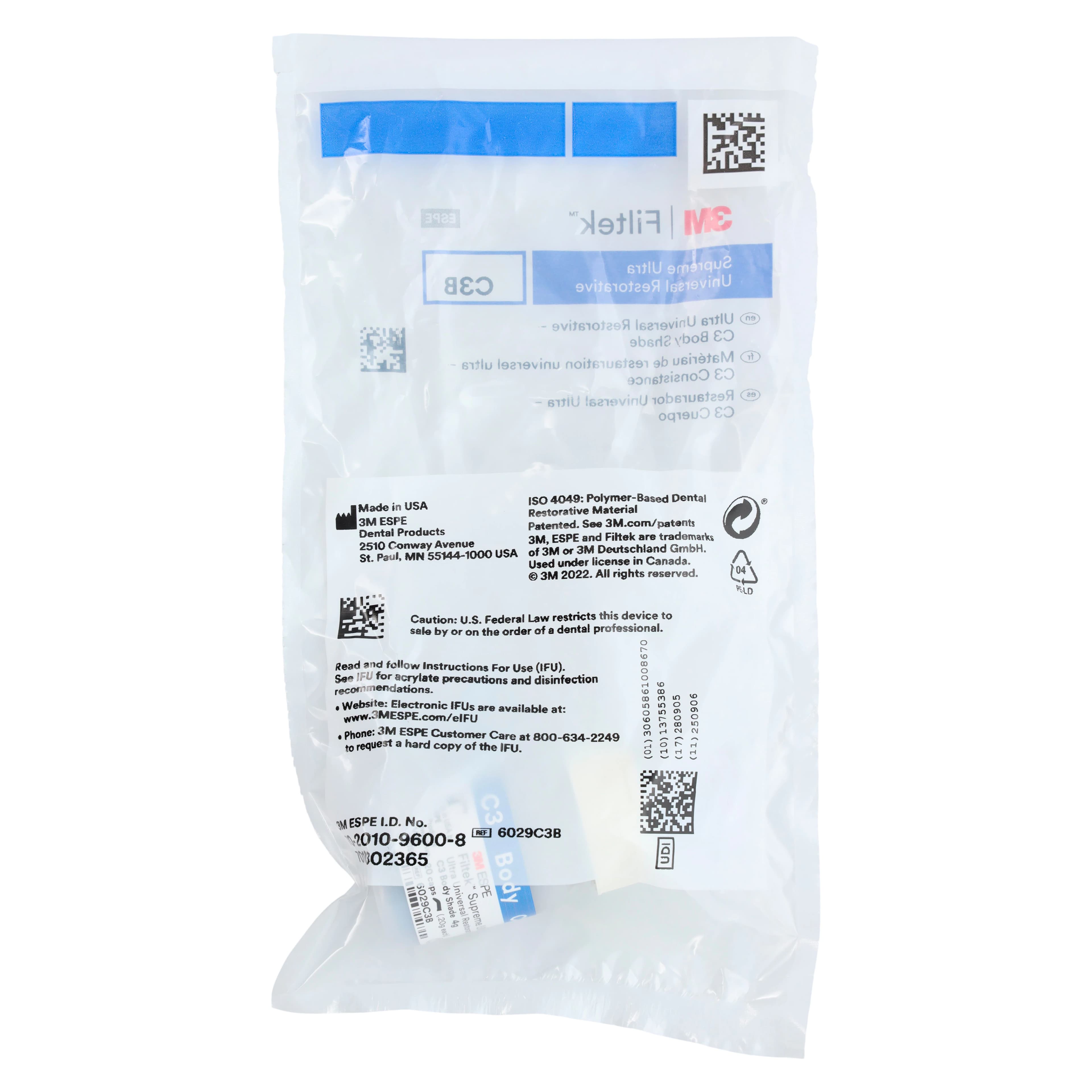 3M Filtek Supreme Ultra Universal Restorative Capsule Refill, C3 Body Shade, 0.2 g, 20/Box, 6029C3B thumbnail 6