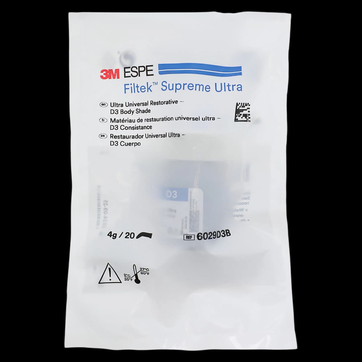 3M Filtek Supreme Ultra Universal Restorative, D3 Body Shade, 0.2 g Capsules, 20/Pack, 6029D3B - Filtek Supreme Ultra Universal Capsules D3 Body 20Pk - Image 1