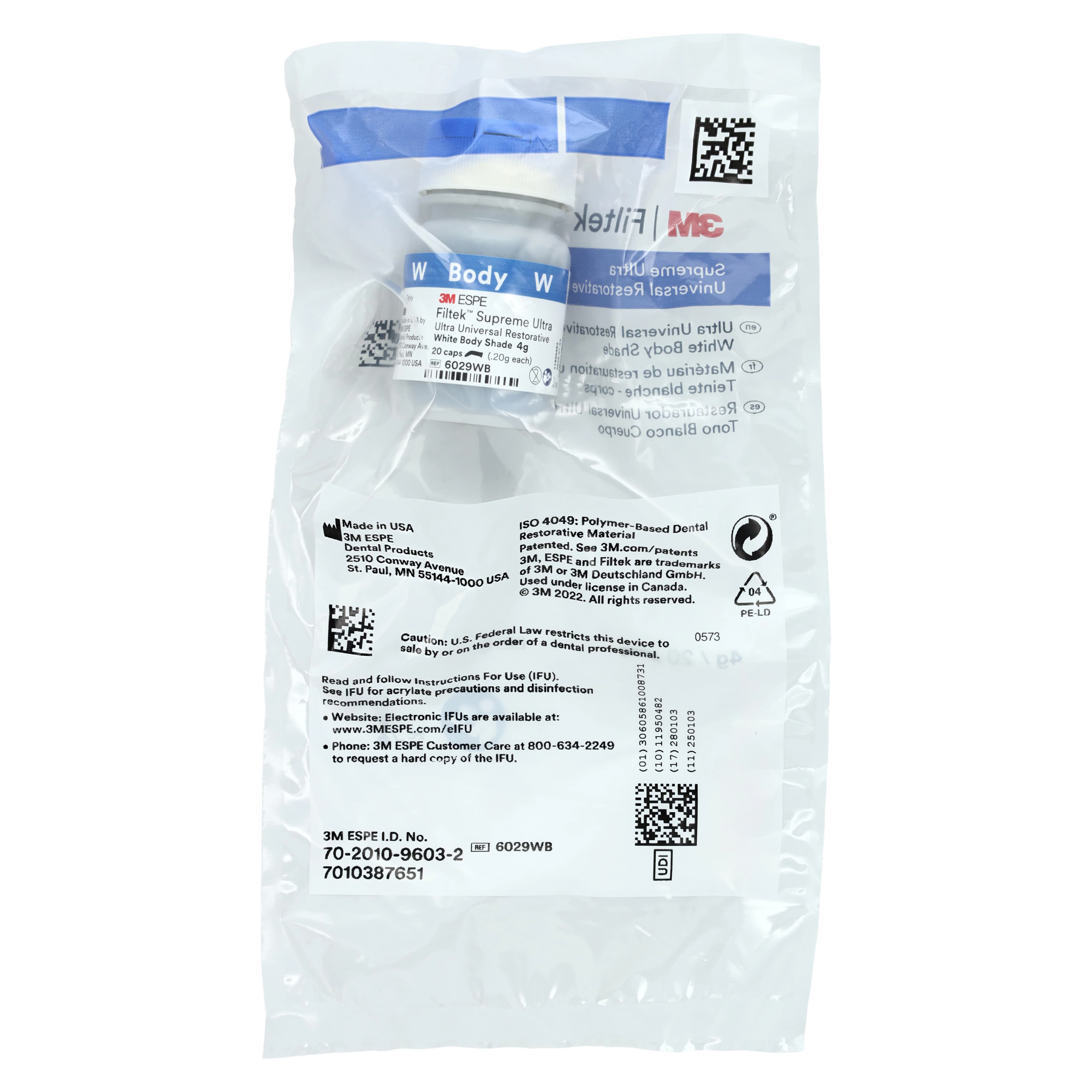 3M Filtek Supreme Ultra Universal Restorative, Capsule Refill, 0.2 g, White Body, 20/Pk, 6029WB thumbnail 6