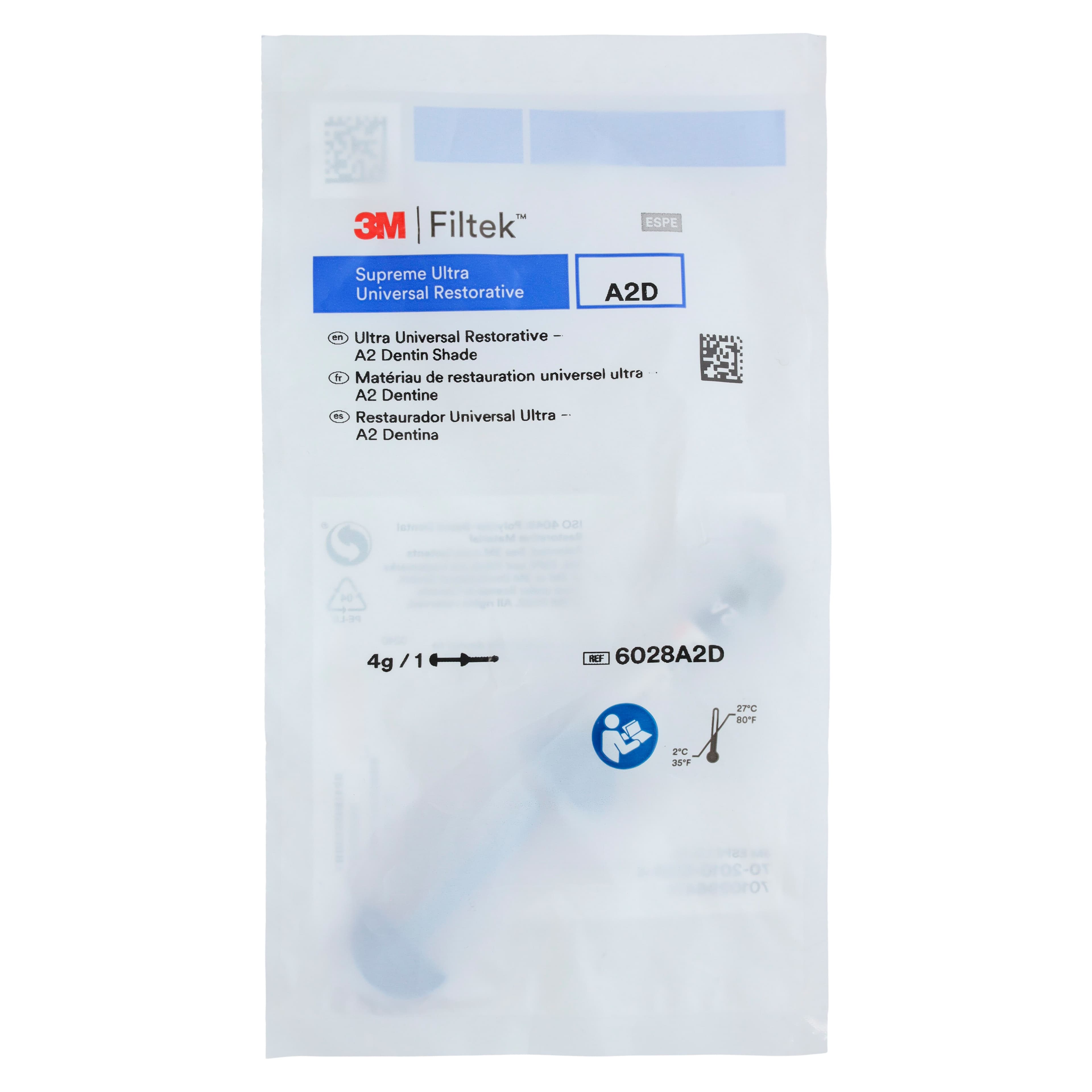 3M Filtek Supreme Ultra Universal Restorative, Syringe Refill, 4g, A2 Dentin, 6028A2D thumbnail 4