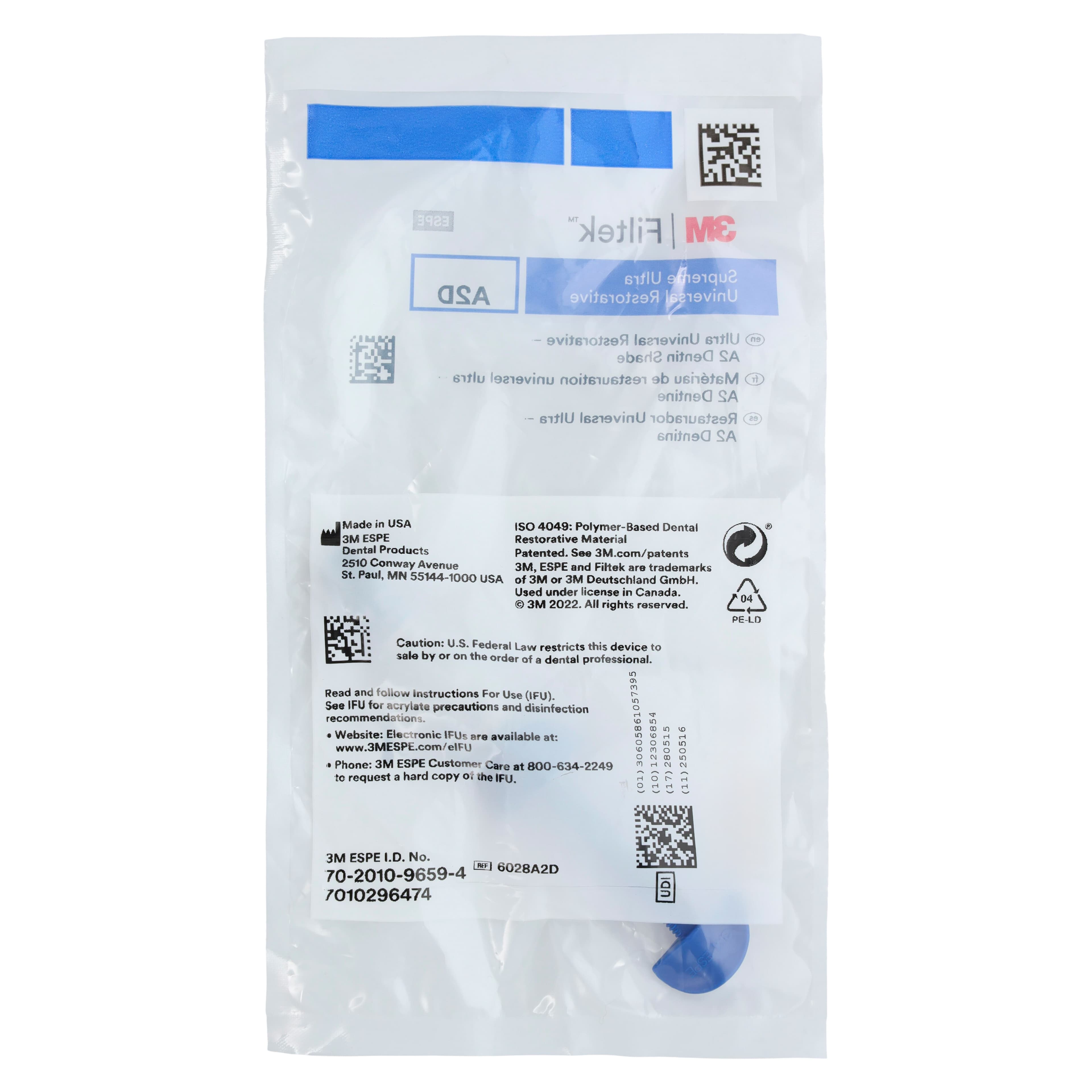 3M Filtek Supreme Ultra Universal Restorative, Syringe Refill, 4g, A2 Dentin, 6028A2D thumbnail 5