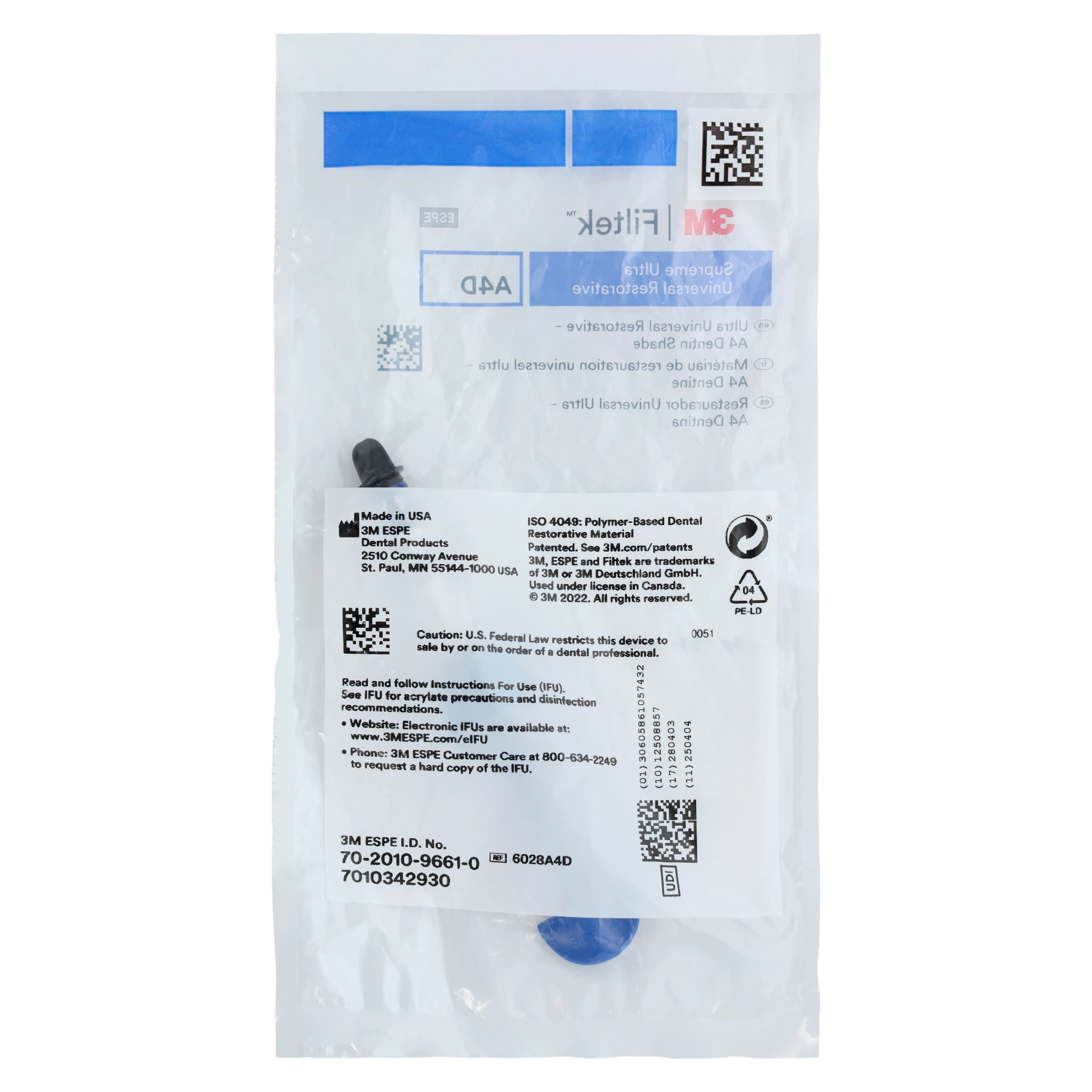 3M Filtek Supreme Ultra Universal Restorative Syringe Refill, 4g, A4 Dentin Shade, 6028A4D thumbnail 3