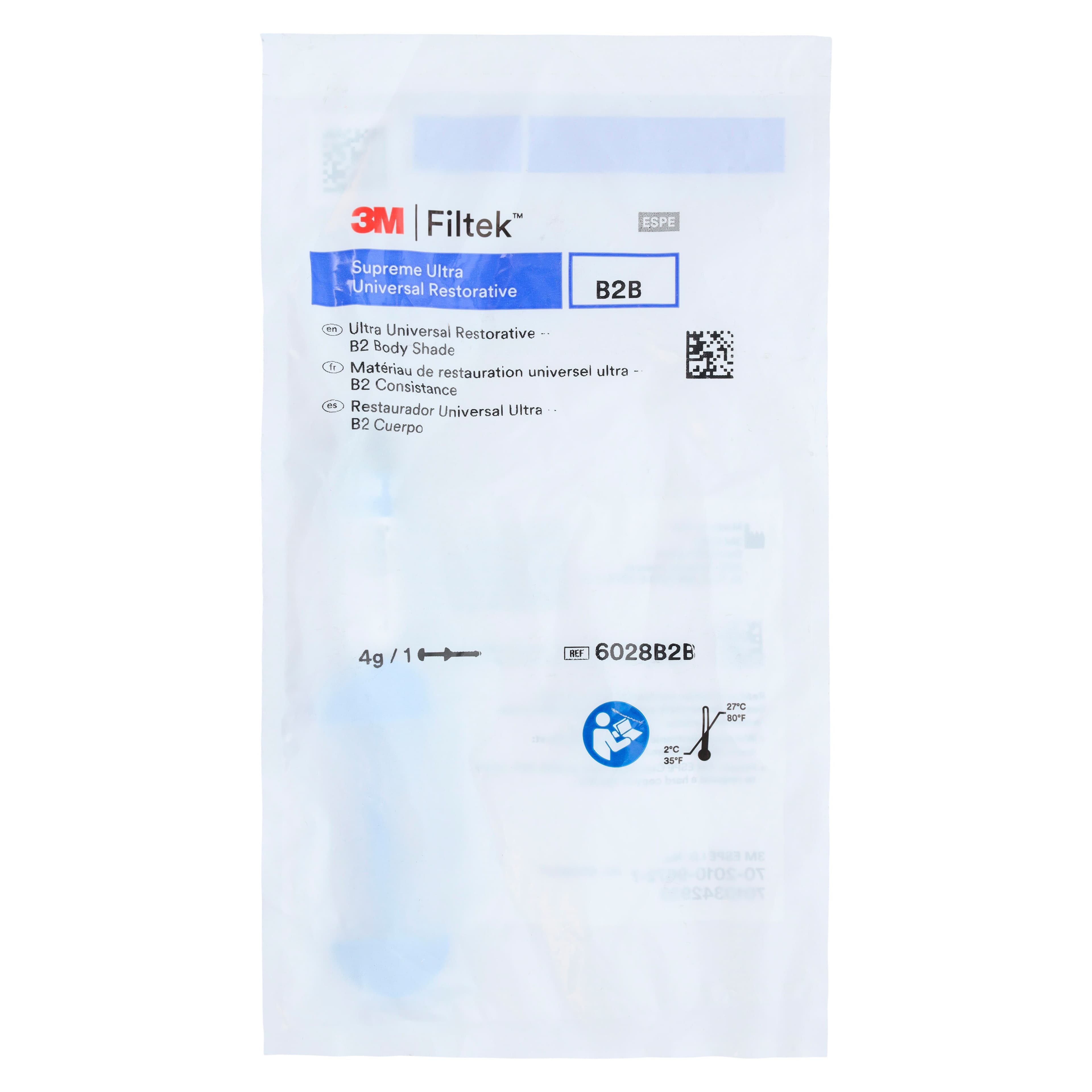 3M Filtek Supreme Ultra Universal Composite Restorative, Body Shade B2B, 4g Syringe Refill, 6028B2B thumbnail 3