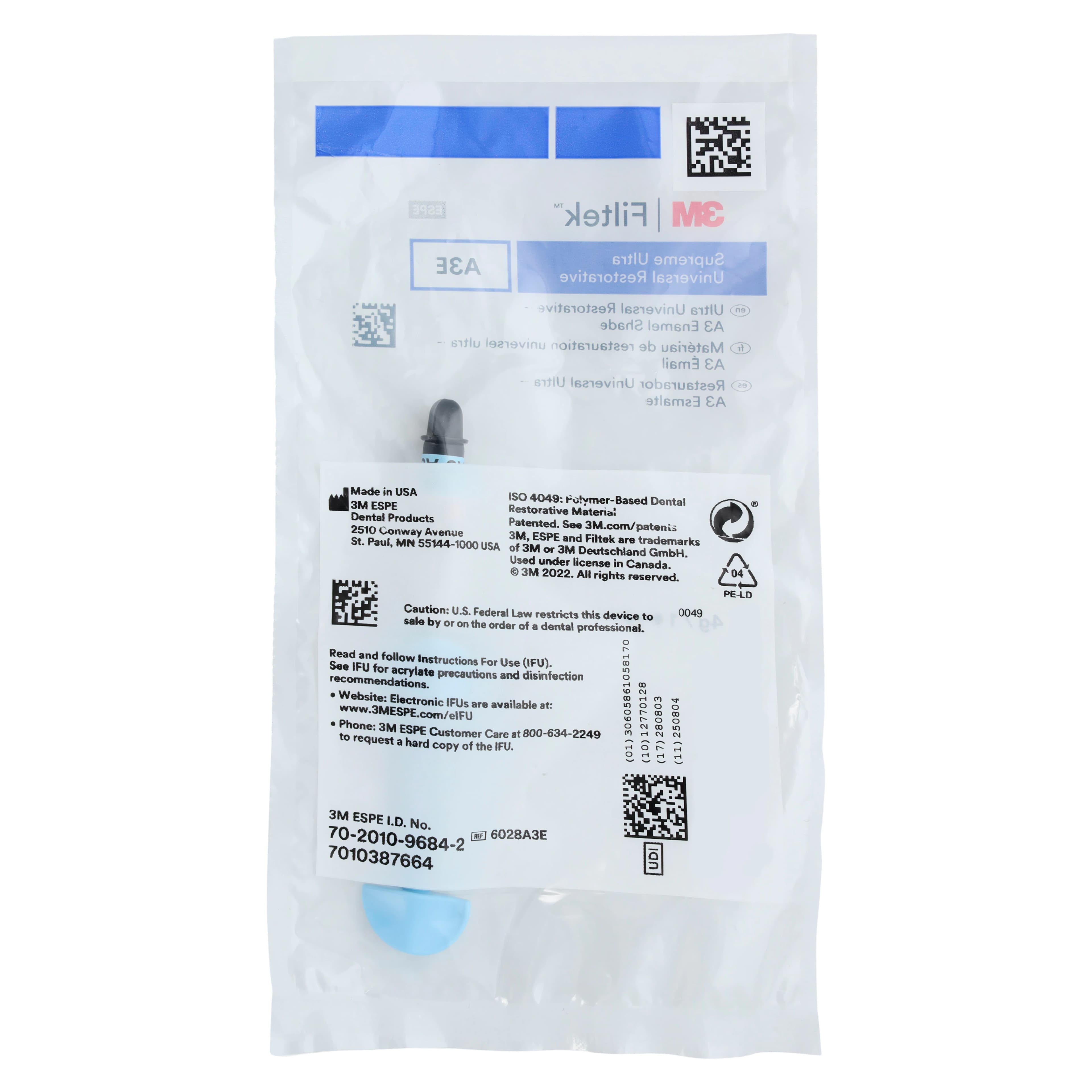 3M Filtek Supreme Ultra Universal Restorative Syringe Refill, 4g, Enamel Shade A3E, 6028A3E thumbnail 4