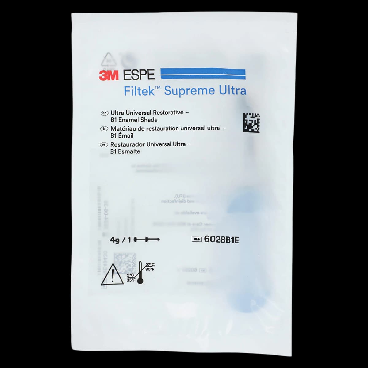 3M Filtek Supreme Ultra Universal Restorative Syringe Refill, Enamel Shade B1E, 4 g, 6028B1E - Filtek Supreme Ultra Universal Syringe 4gm B1 Enamel - Image 1