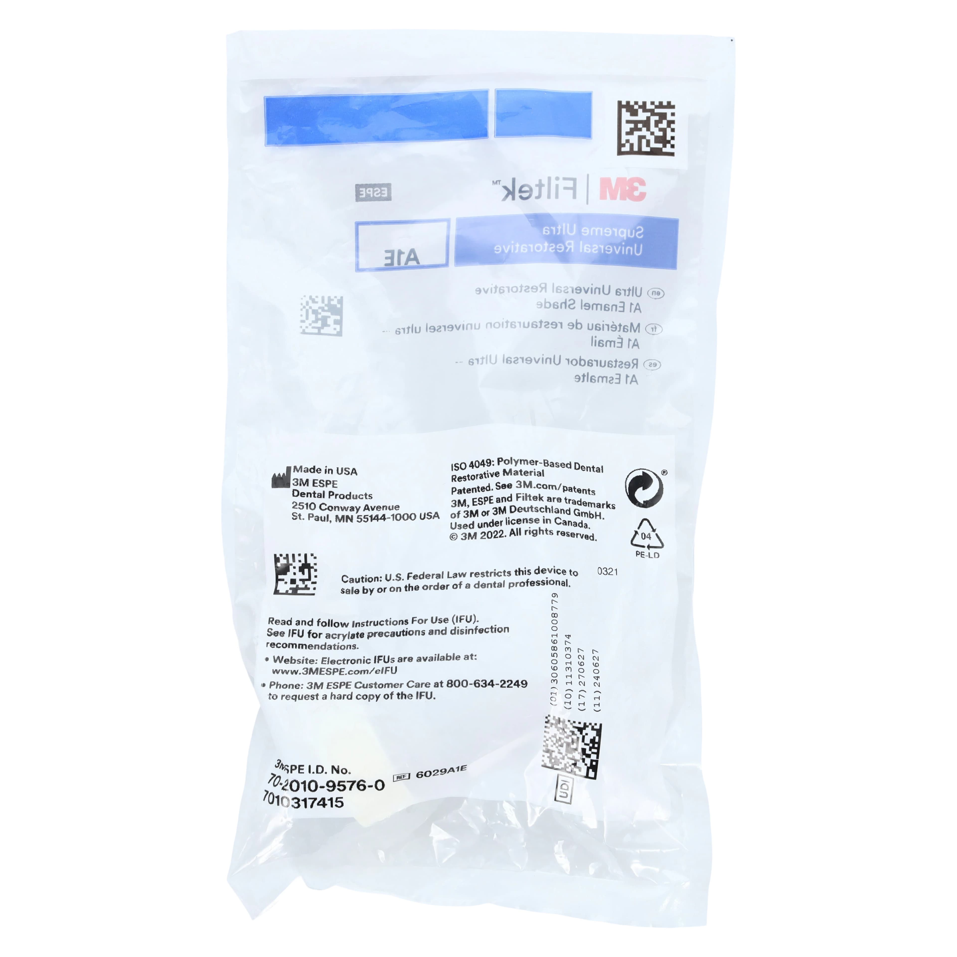 3M Filtek Supreme Ultra Universal Restorative Capsules, A1 Enamel, 0.2 g, 10/Pack, 6029A1E thumbnail 5