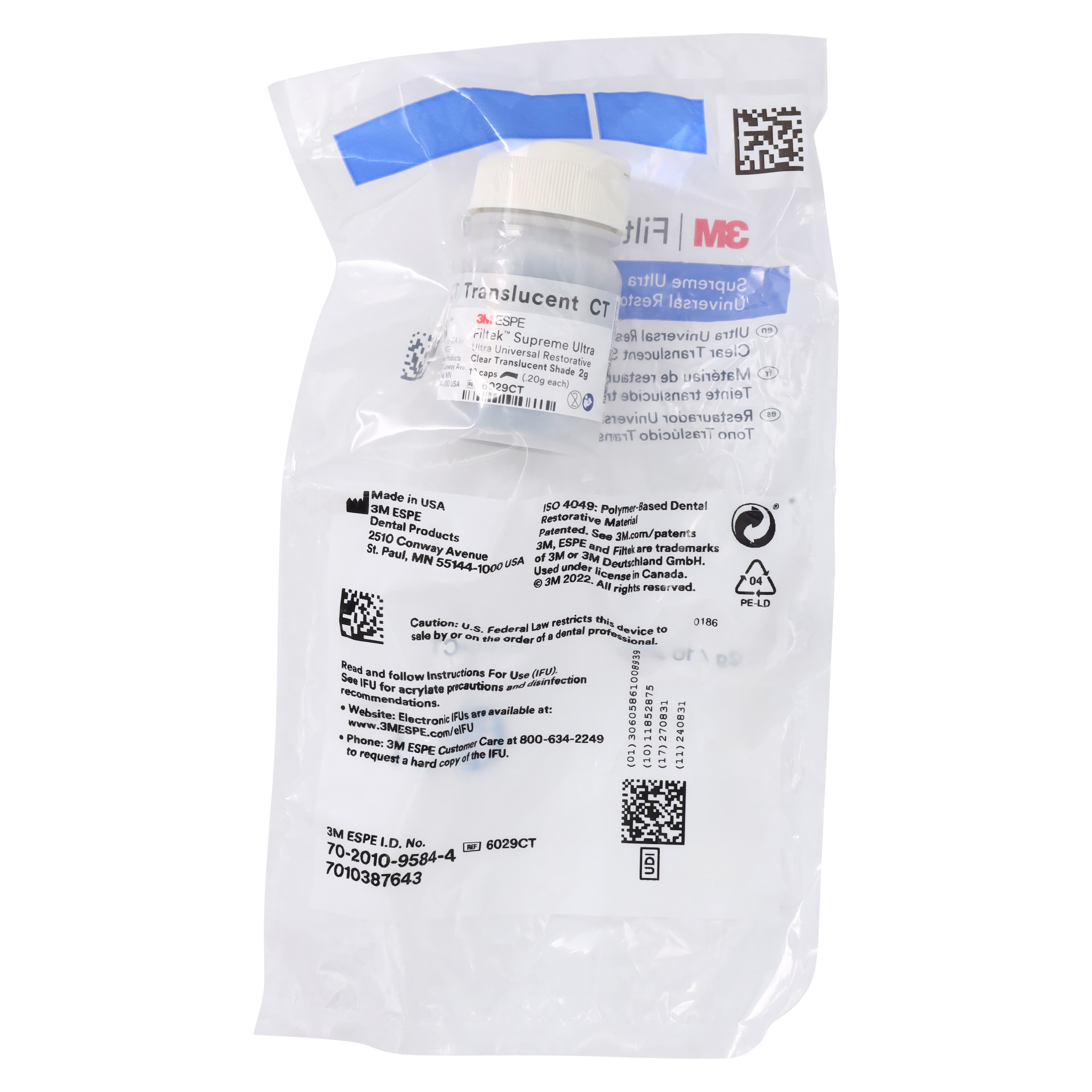 3M Filtek Supreme Ultra Universal Composite, CT-Clear Translucent, 0.2g Capsule Refill, 10/Bottle thumbnail 6