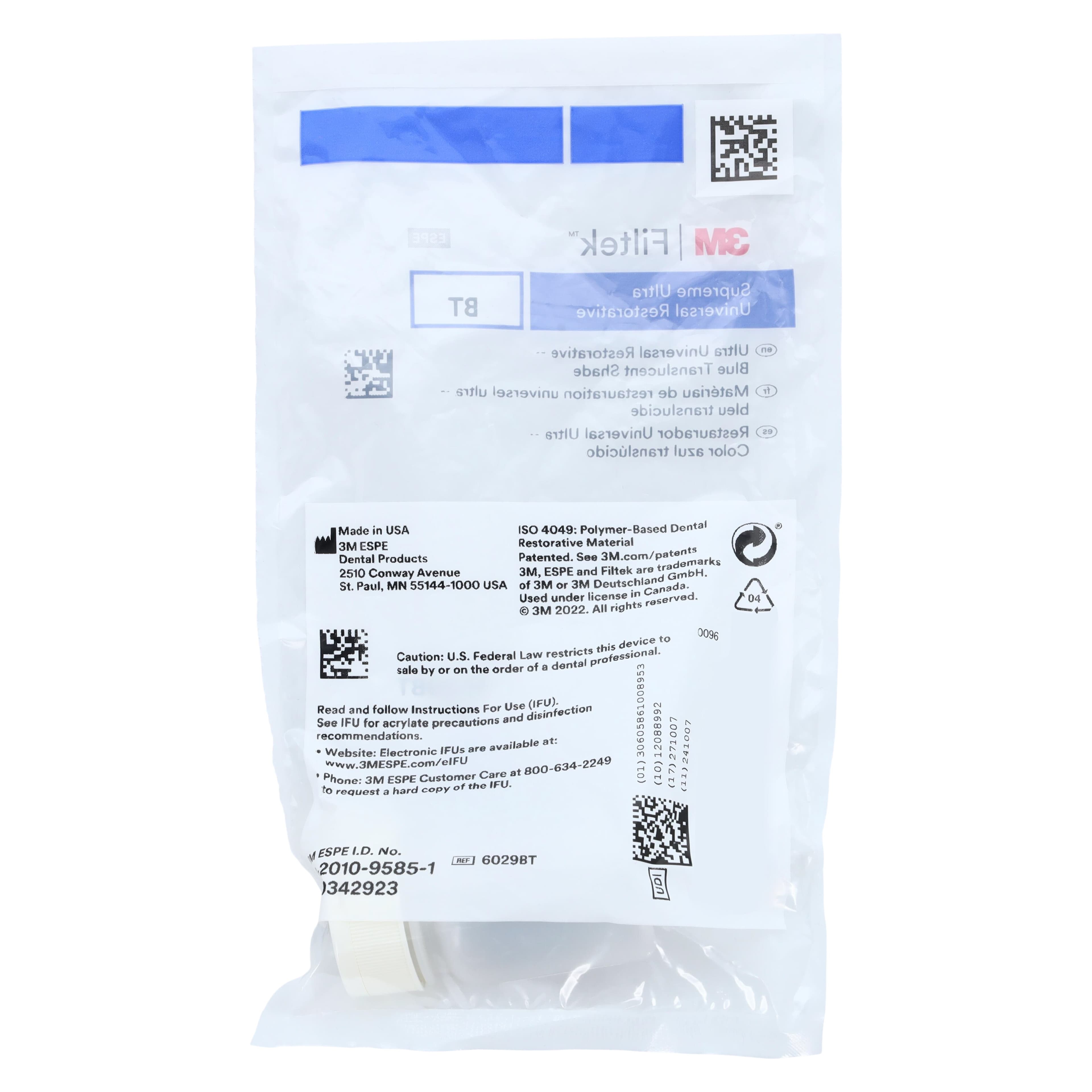 3M (Solventum) Filtek Supreme Ultra Universal Restorative, Blue Translucent, 0.2 g Capsules, 10/Pk, 6029BT thumbnail 6