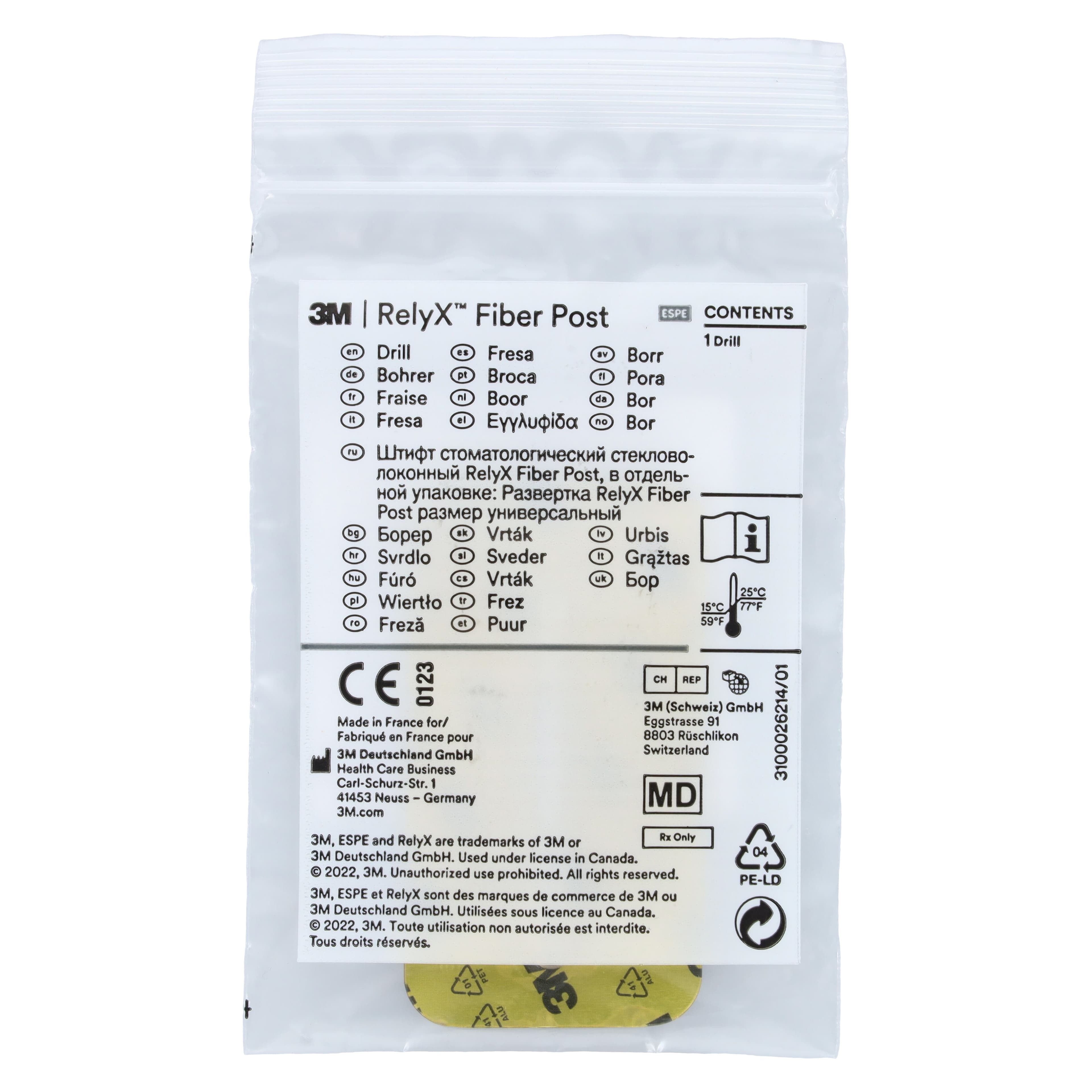 3M RelyX Fiber Post Drill Refill, Size 0, 1.1 mm Diameter, White, 1/Pk, 56873 thumbnail 4