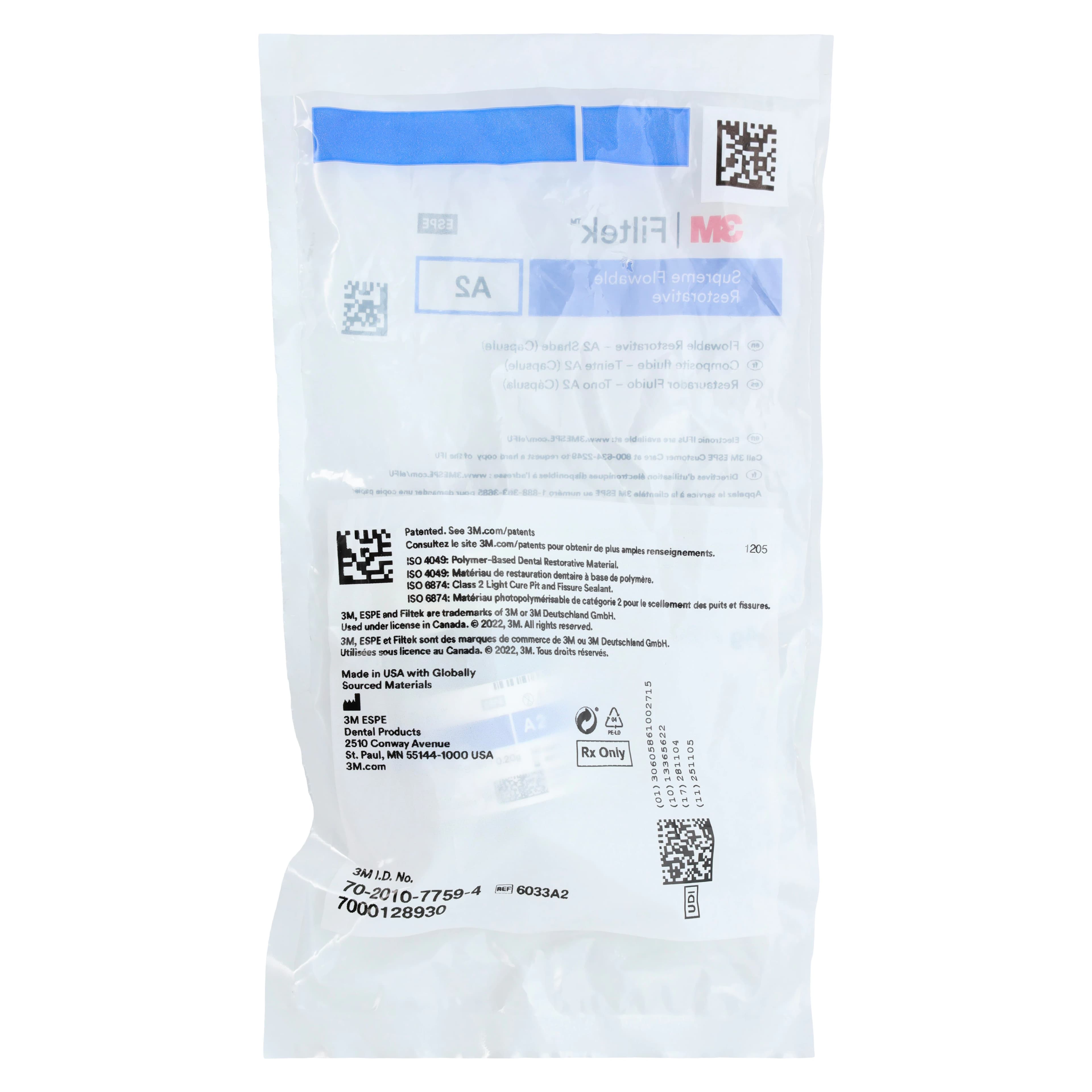 Filtek Supreme Ultra Flowable Restorative, Cavifil Capsule Refill, 0.2 g, Shade A2, 20/Pk, 6033A2 thumbnail 3