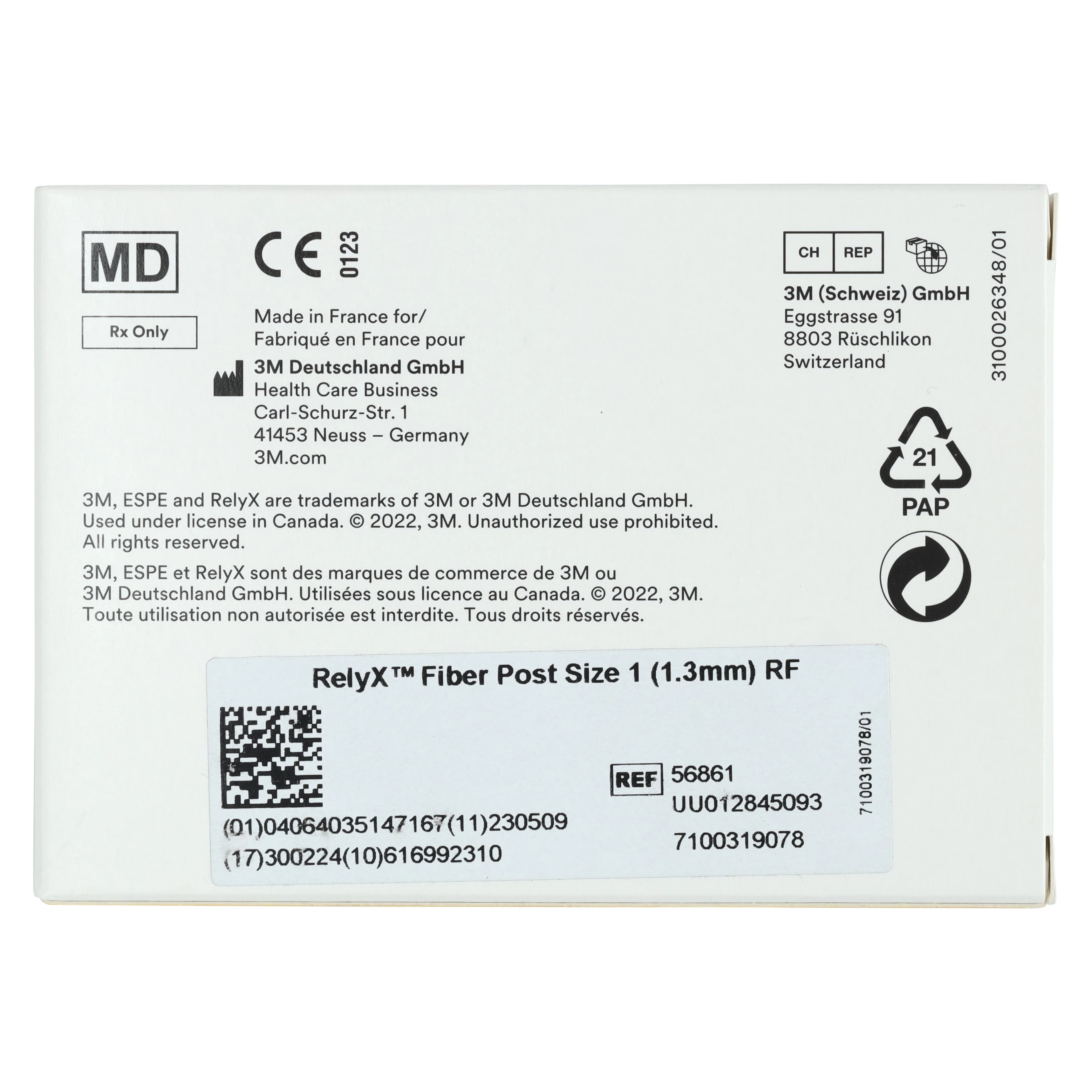 3M RelyX Fiber Post Refill, Size 1, 1.3 mm Diameter, Yellow, 10/Pk, 56861 thumbnail 5