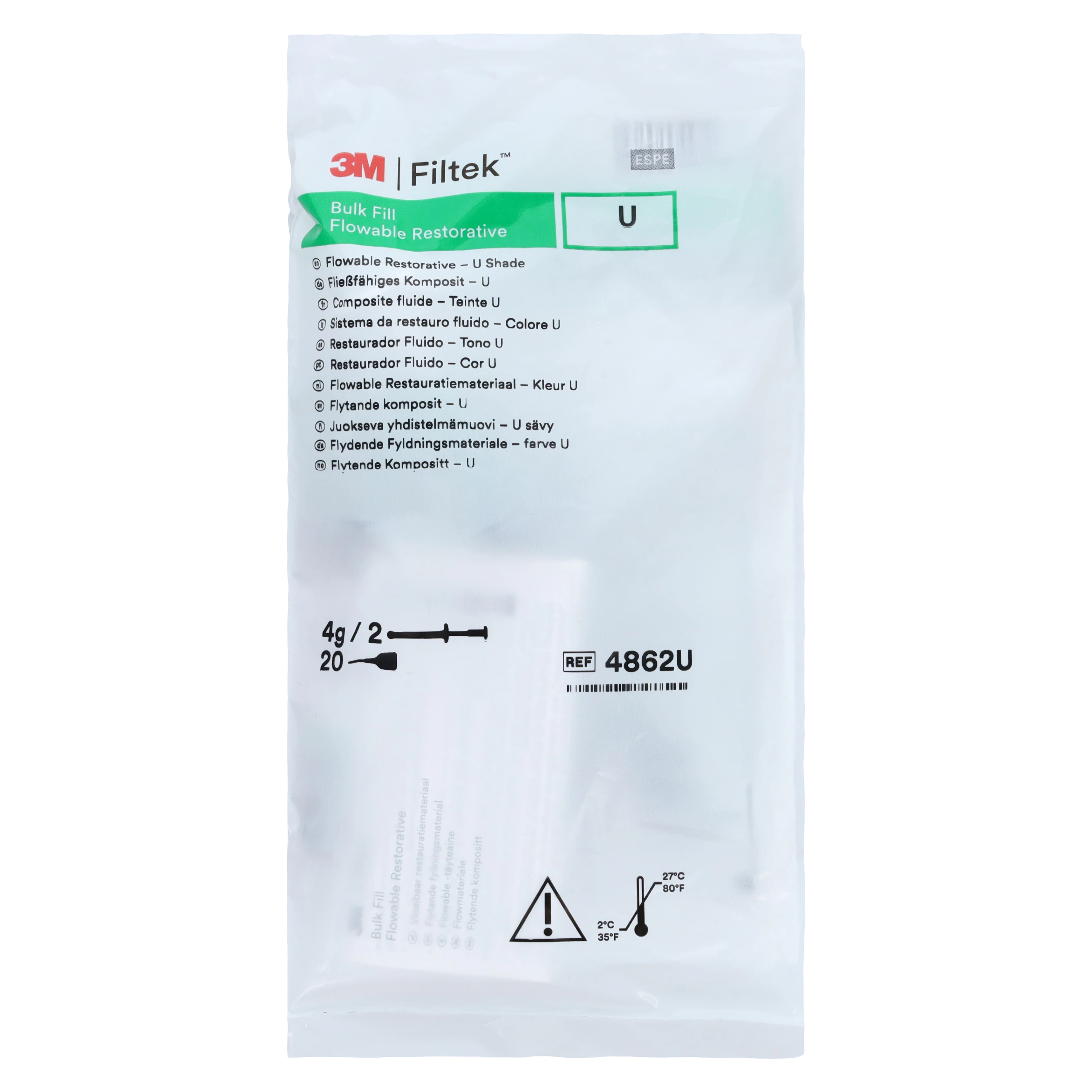 3M Filtek Bulk Fill Flowable Restorative Syringe Refill, Universal Shade, 2g Syringes (2/Pkg), 4862U thumbnail 8