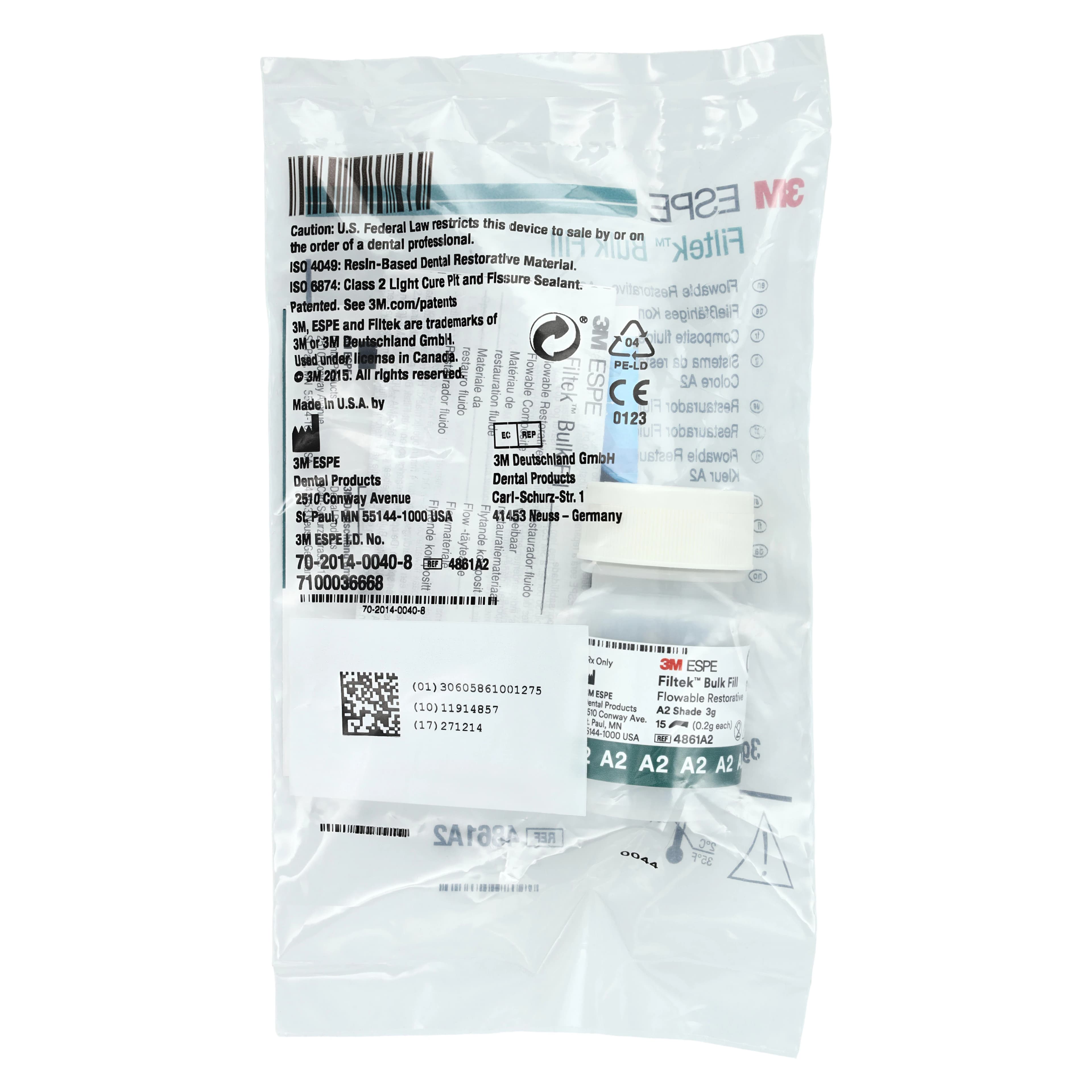3M Filtek Bulk Fill Flowable Restorative Capsules, Shade A2, 0.2 g, 15/Pkg, 4861A2 thumbnail 6