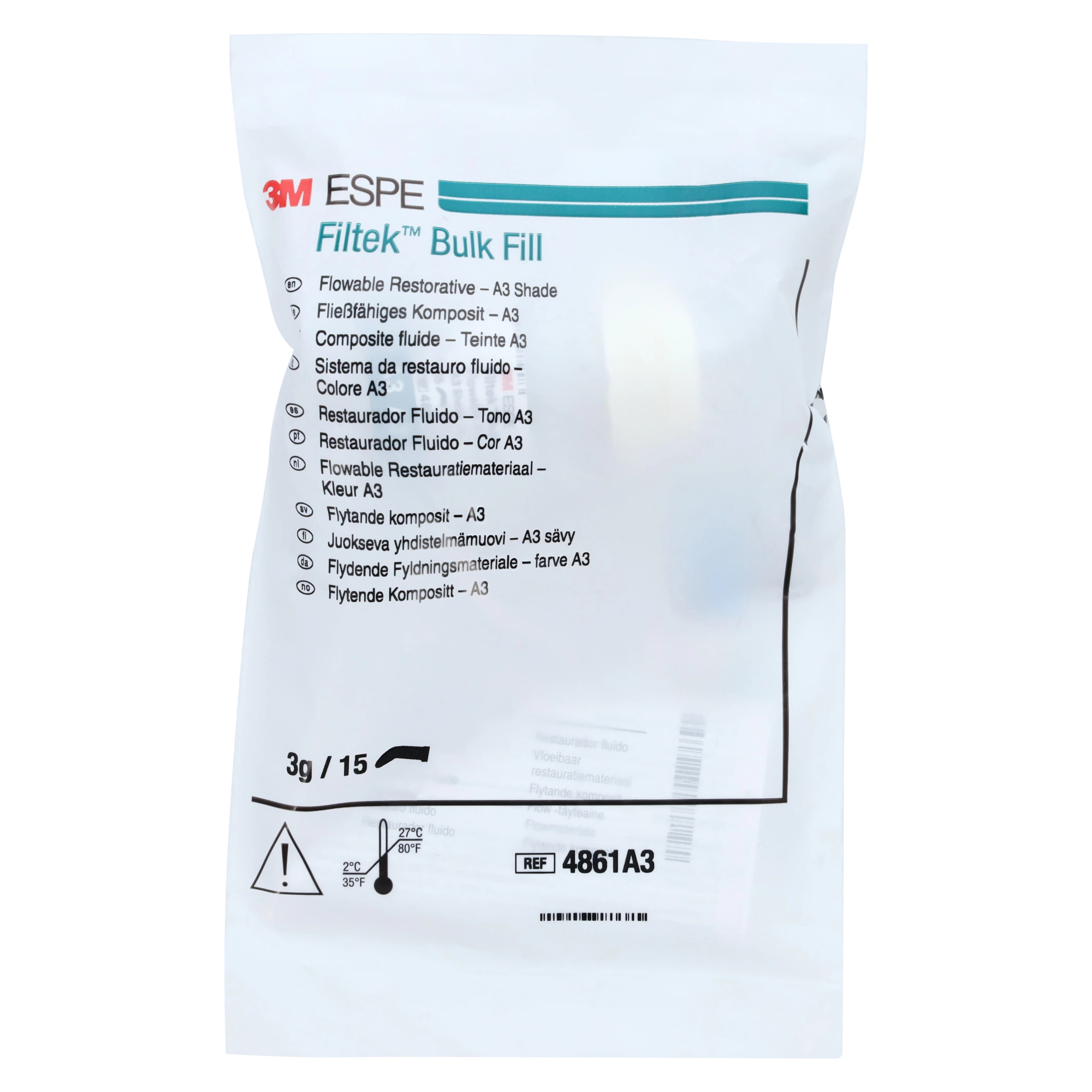 3M Filtek Bulk Fill Flowable Restorative Capsules, Shade A3, 0.2 g, 15/Pkg, 4861A3 thumbnail 5