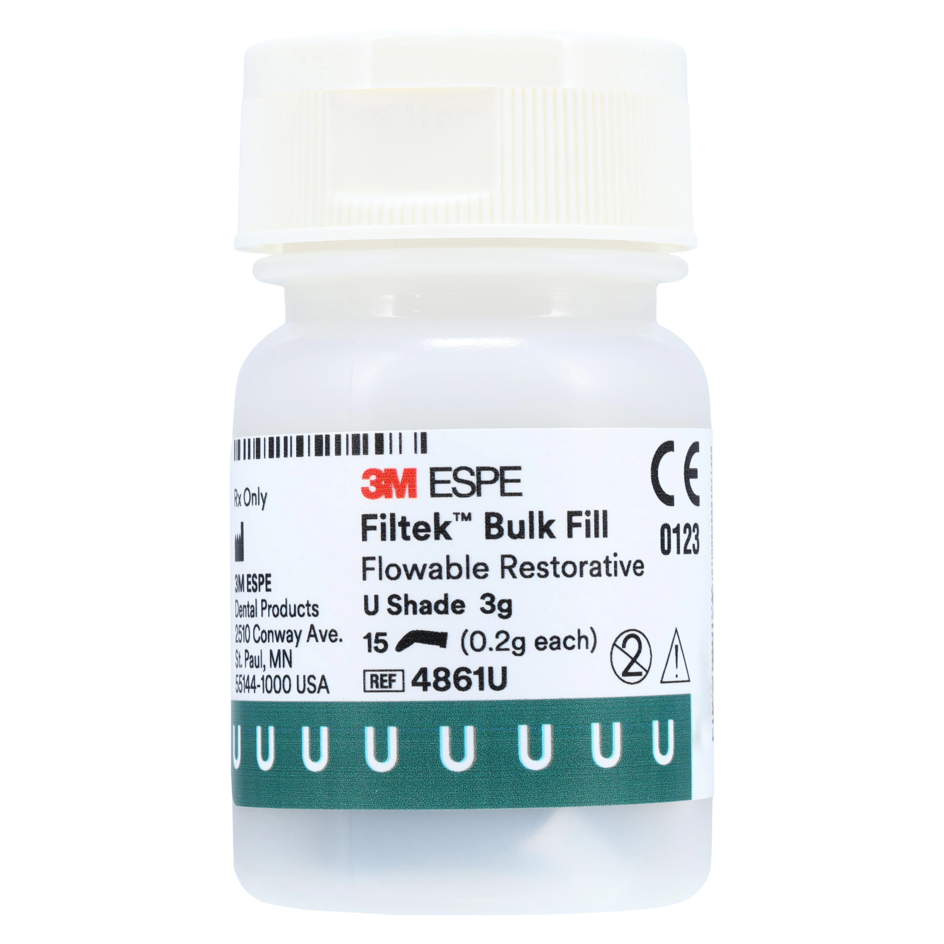 3M Filtek Bulk Fill Flowable Restorative Capsules, Universal Shade, 0.2 g, 15/Pkg, 4861U thumbnail 3