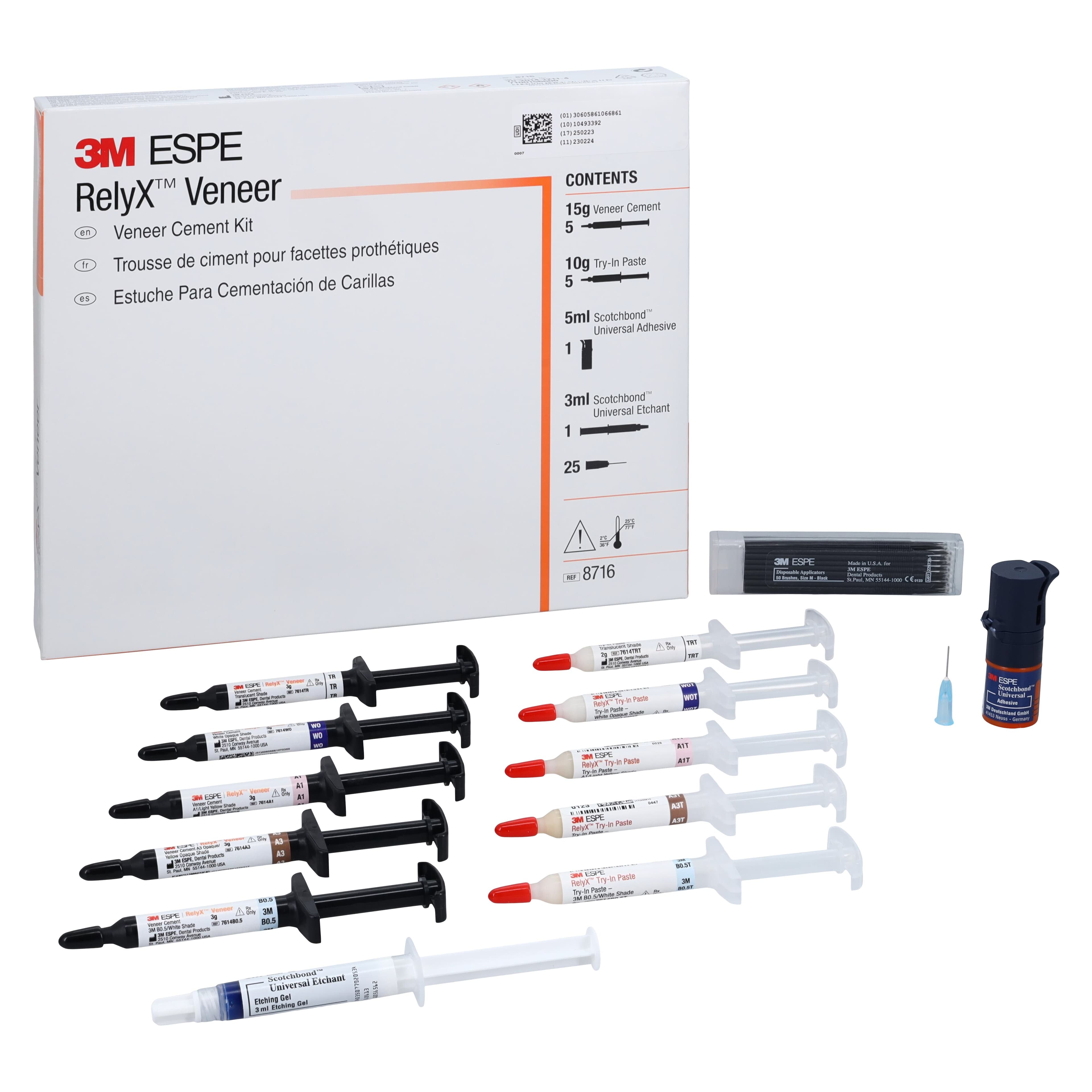 3M RelyX Veneer Cement Intro Kit, Light-Cure Resin Cement, 8716 thumbnail 2