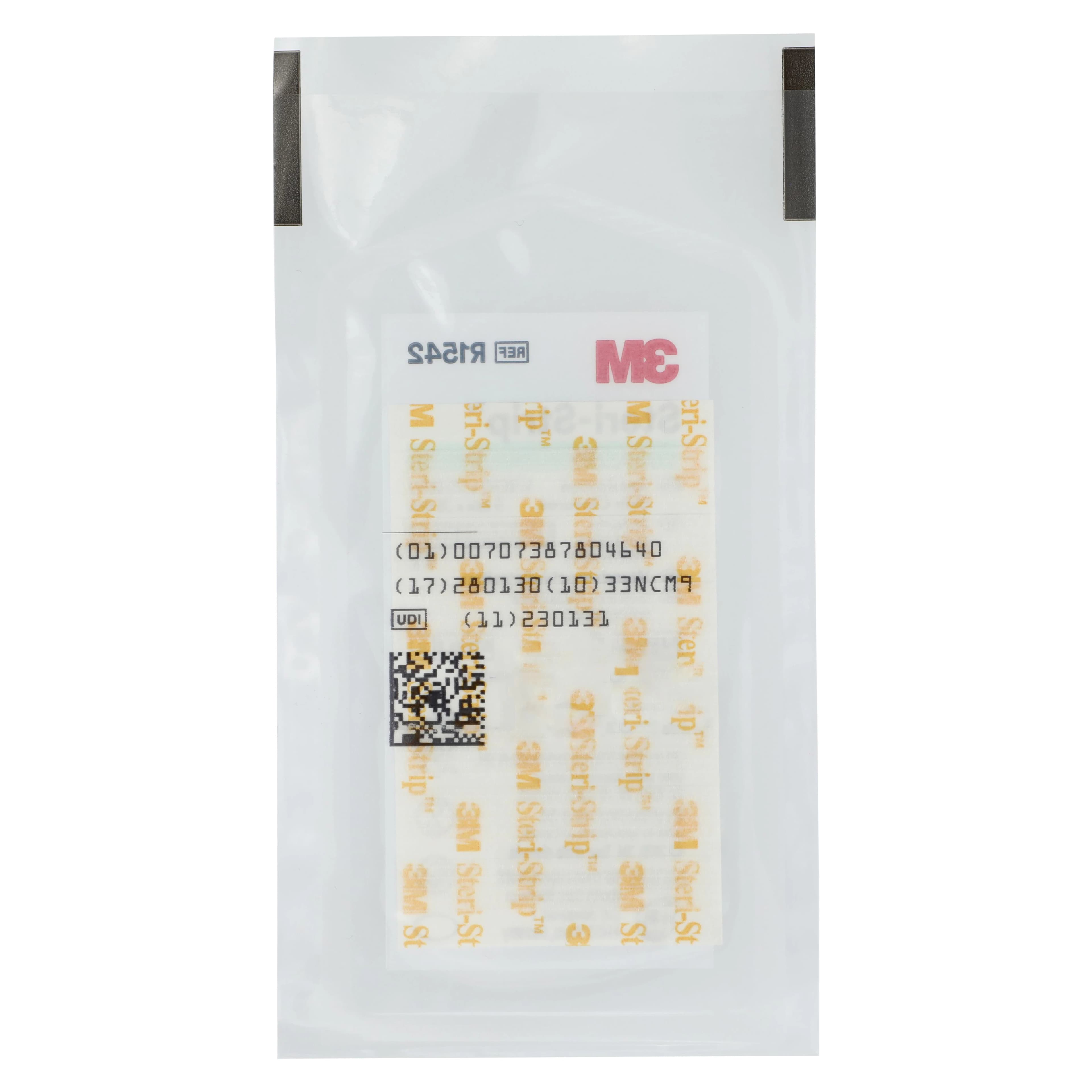 3M Steri-Strip Adhesive Skin Closures, Reinforced, 1/4" x 1-1/2", White, Sterile, 50/Box, R1542 thumbnail 4